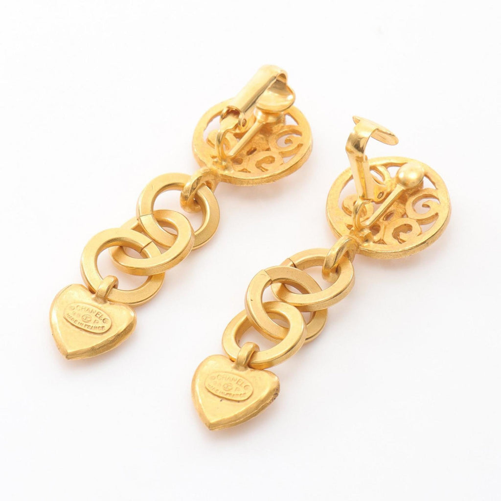 CC Logo Clip-On Earrings Metal Gold-Tone Metal