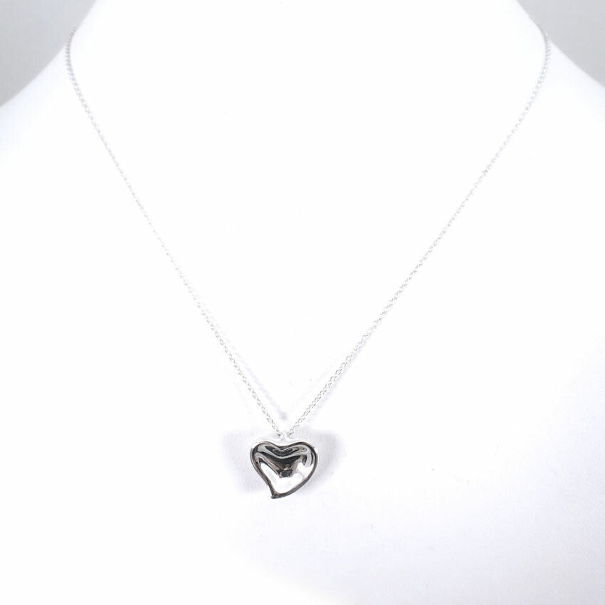 Full Heart Pendant Necklace Sterling Silver
