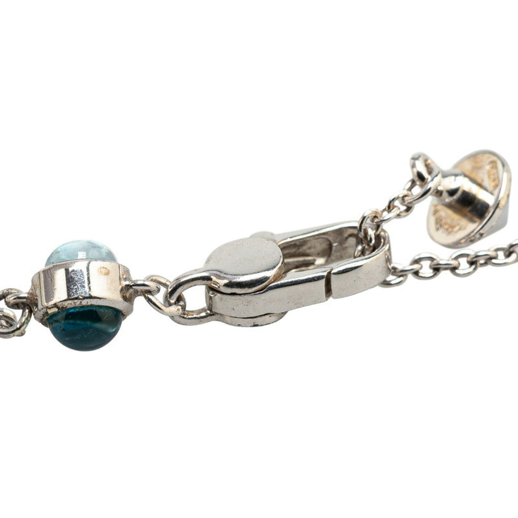 Pendant Necklace Silver Metal with Rhinestone