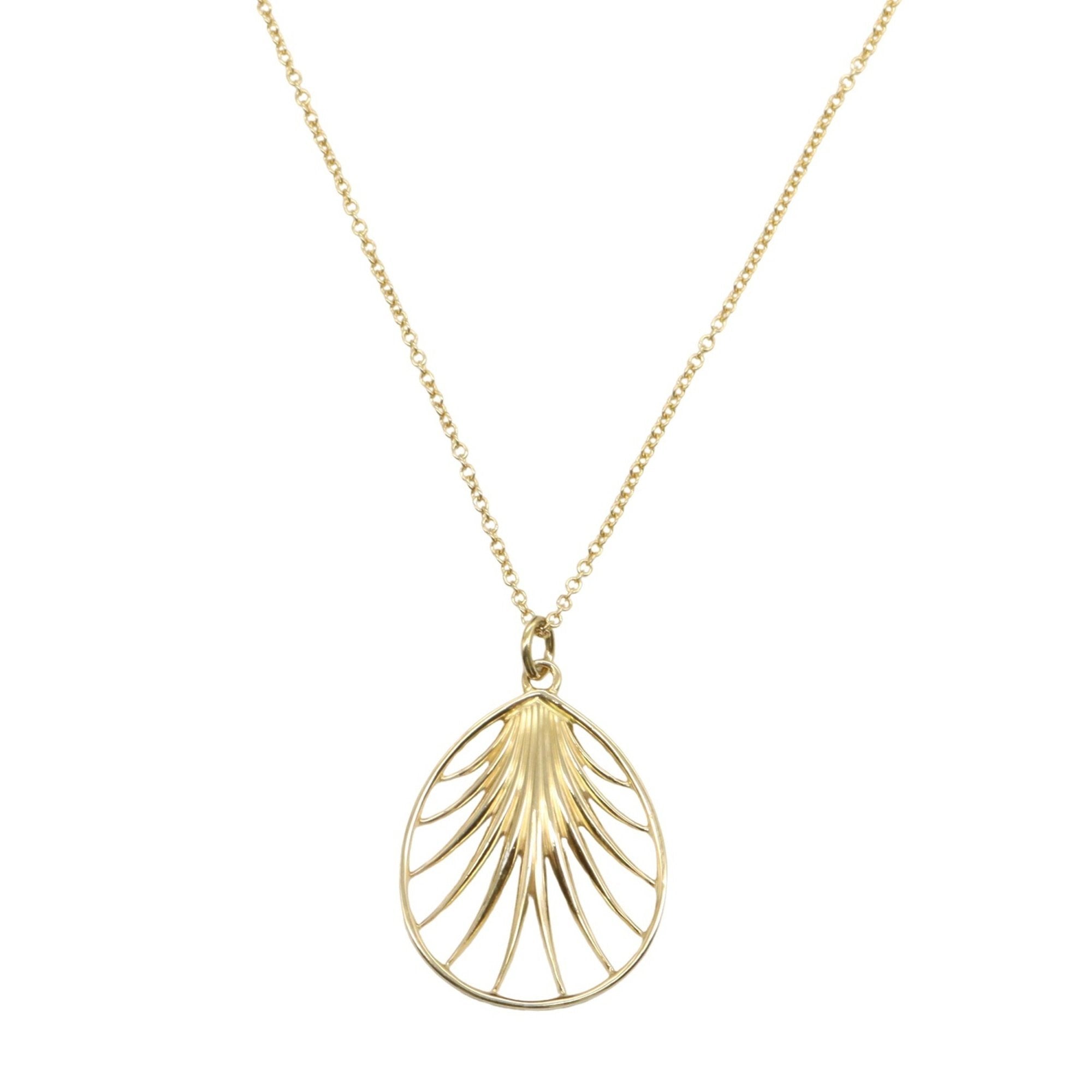 Villa Paloma Palm Pendant Necklace 18K Yellow Gold