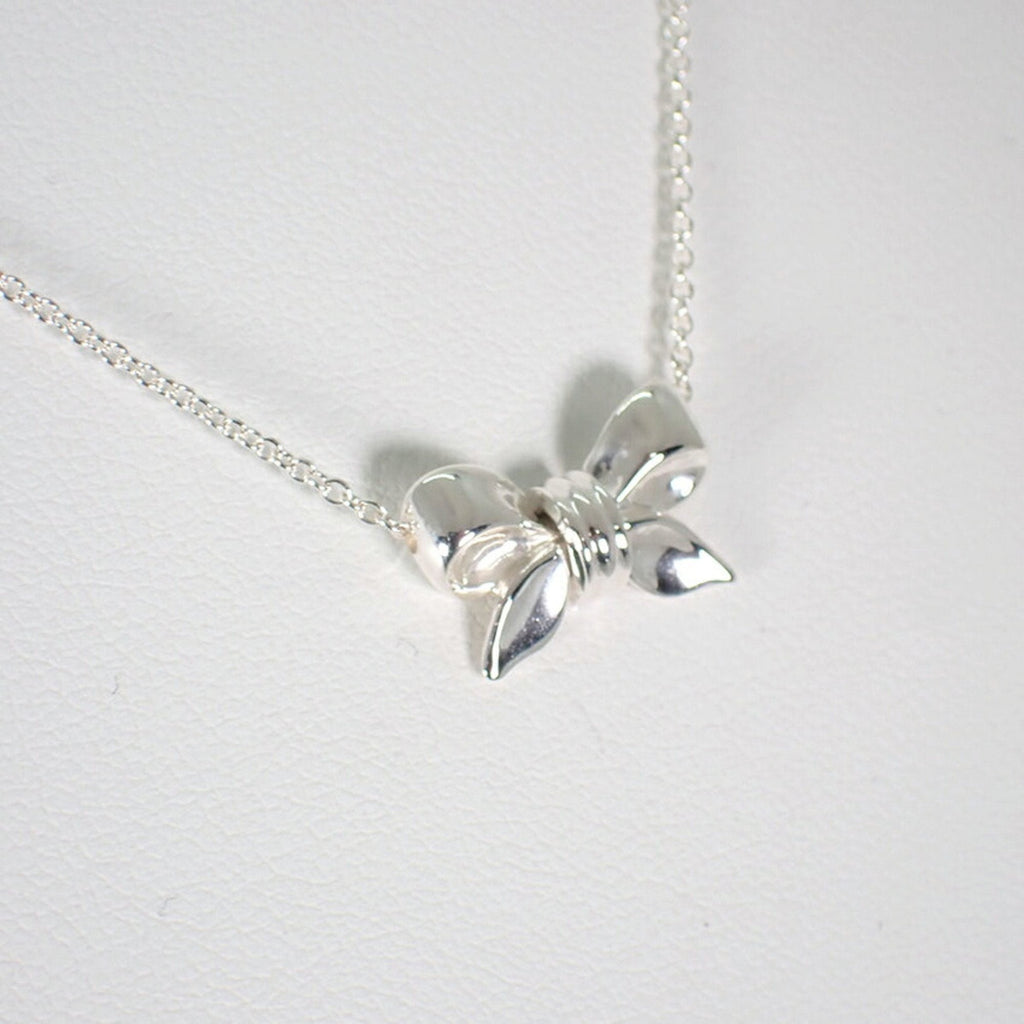 Ribbon Pendant Necklace Sterling Silver