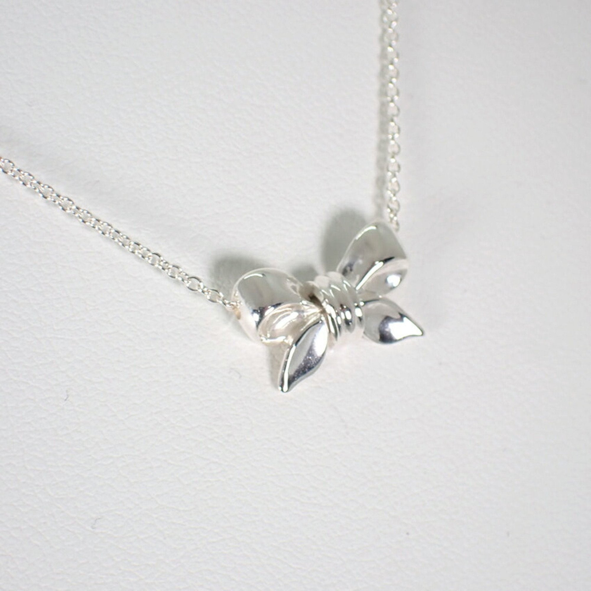 Ribbon Pendant Necklace Sterling Silver