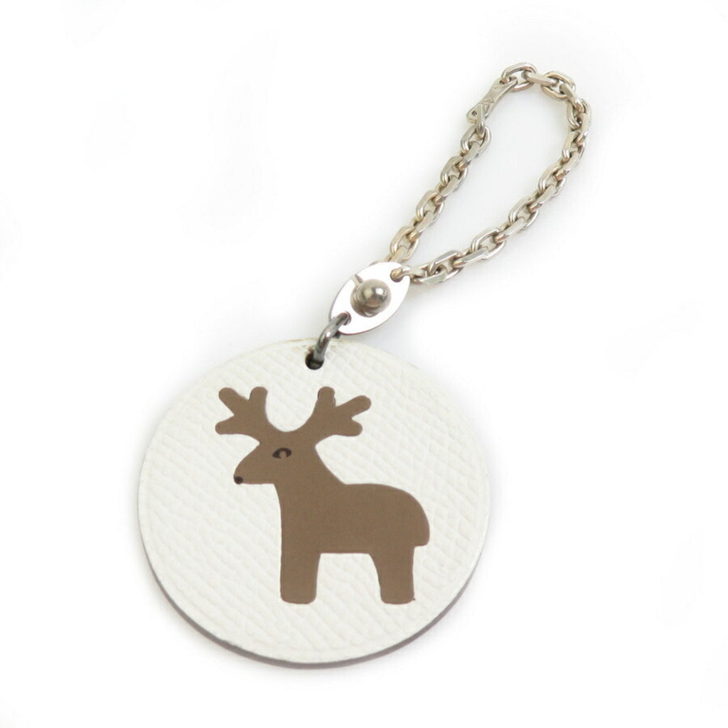 Reindeer Charm Leather and Sterling Silver Handbag Charm