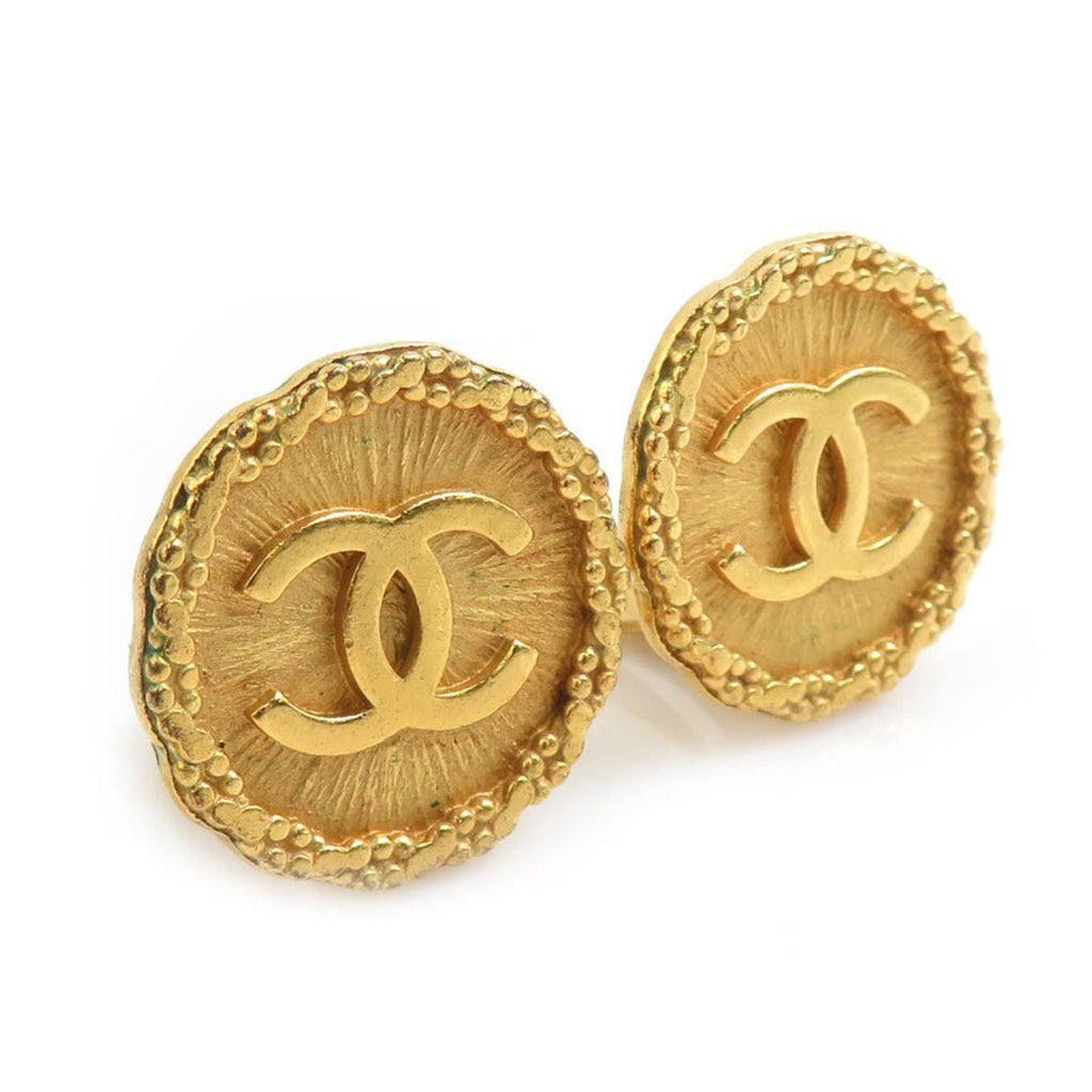 CC Logo Clip-On Earrings Gold-Tone Metal Gold-Tone Metal