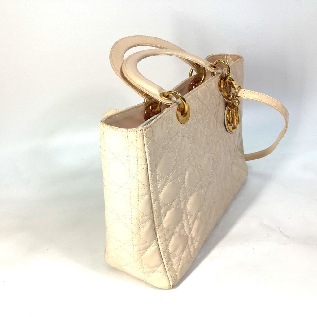 Lady Dior Bag Cannage Quilt Patent Medium