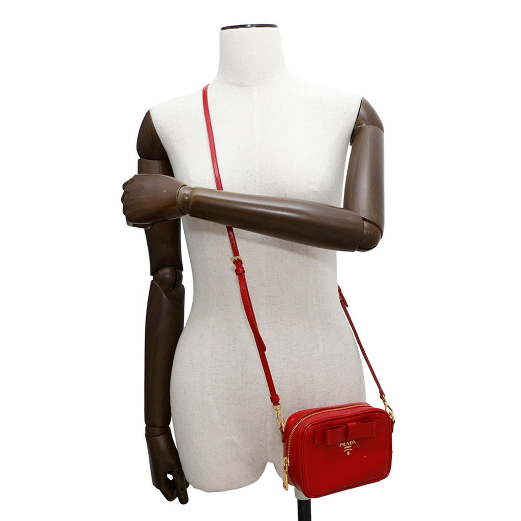 Camera Shoulder Bag Saffiano Leather Small
