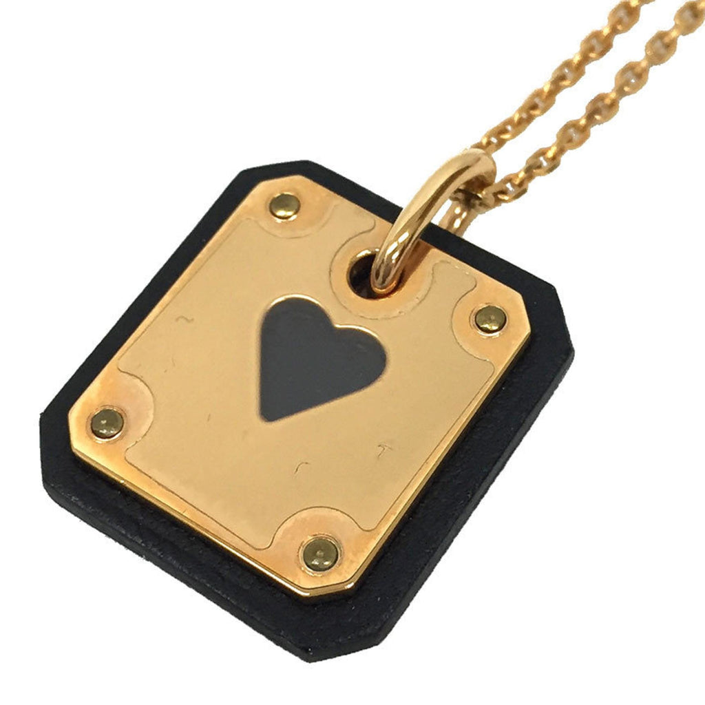 As de Coeur Pendant Necklace Gold and Swift Leather