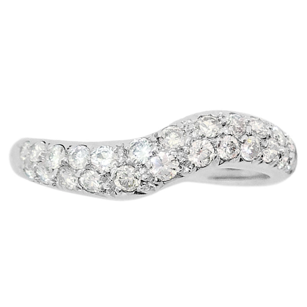 Pavé Wave Ring 18K White Gold with Diamond