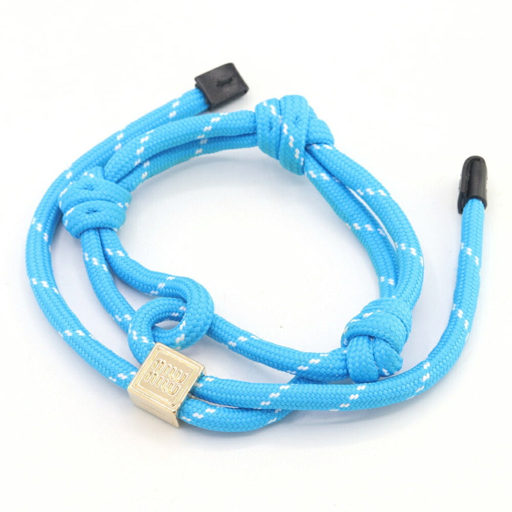 Bracelet Cord and Metal Blue