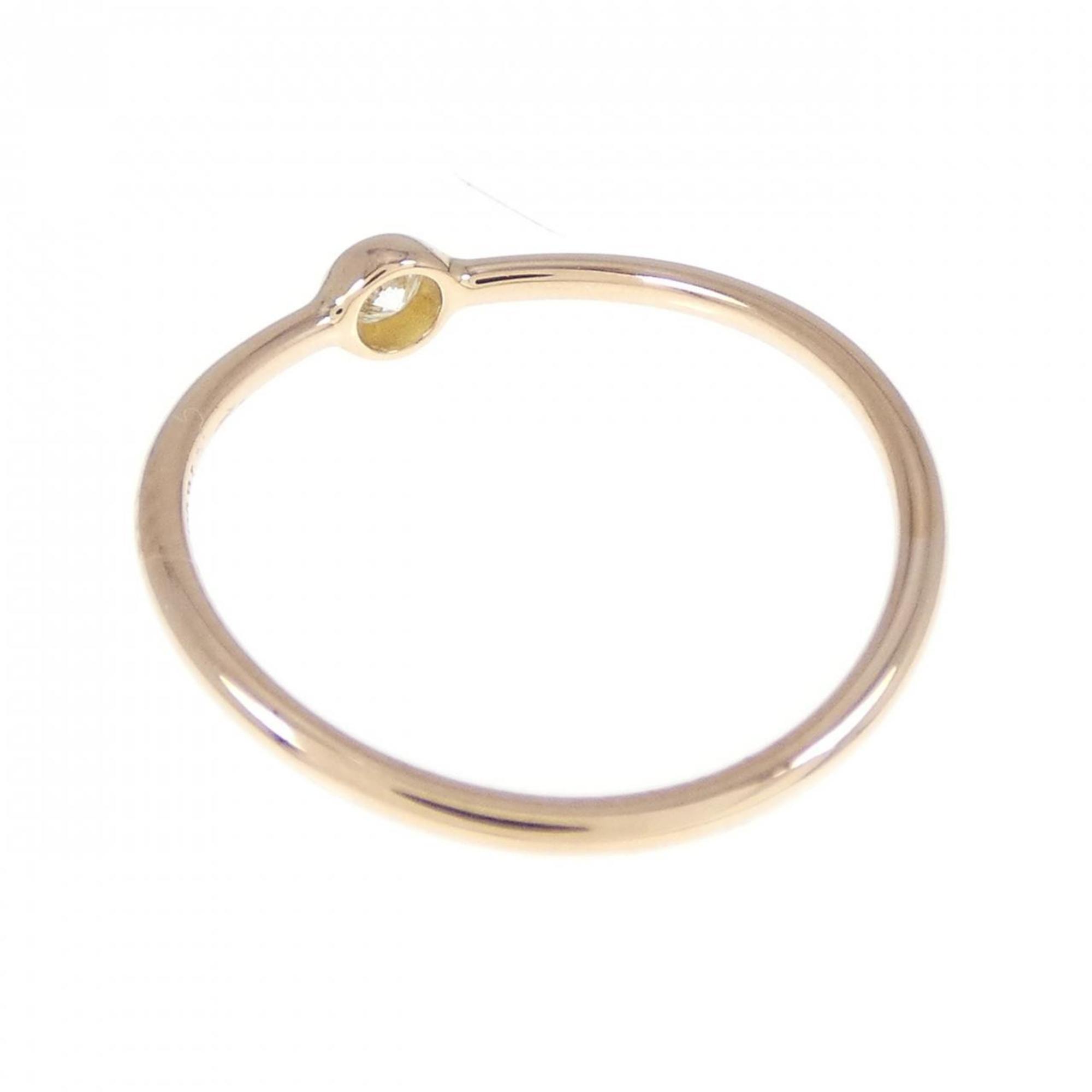 Wave Single Row Ring 18K Rose Gold with Diamond