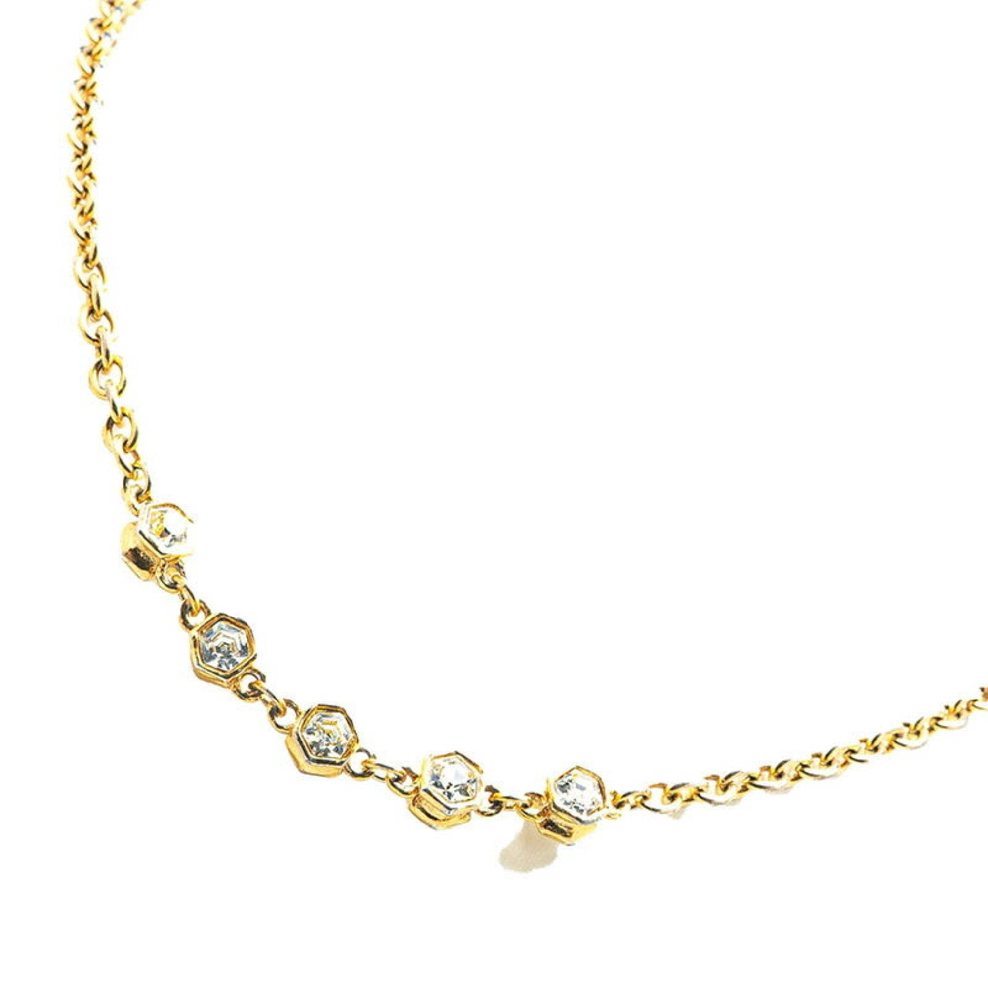 Pendant Necklace Gold with Rhinestone