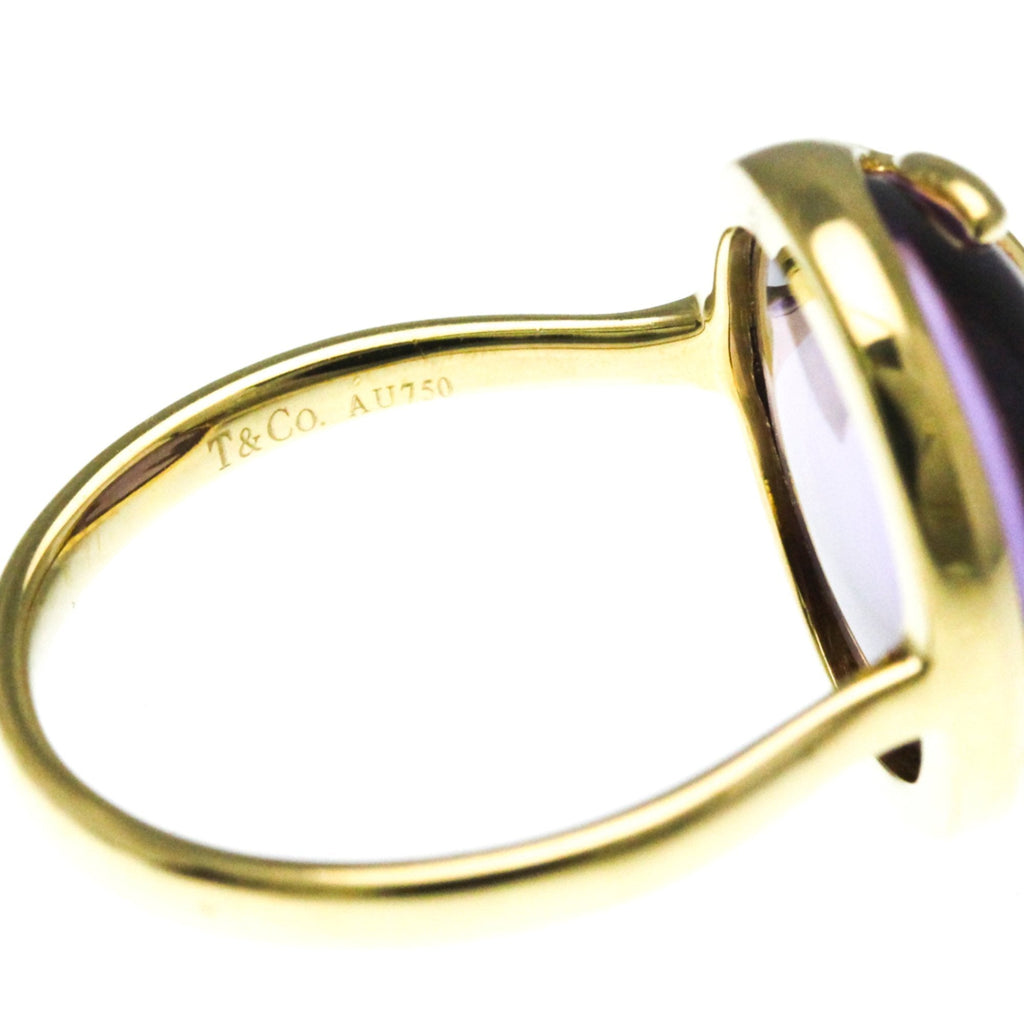 Band Ring 18K Yellow Gold and Amethyst