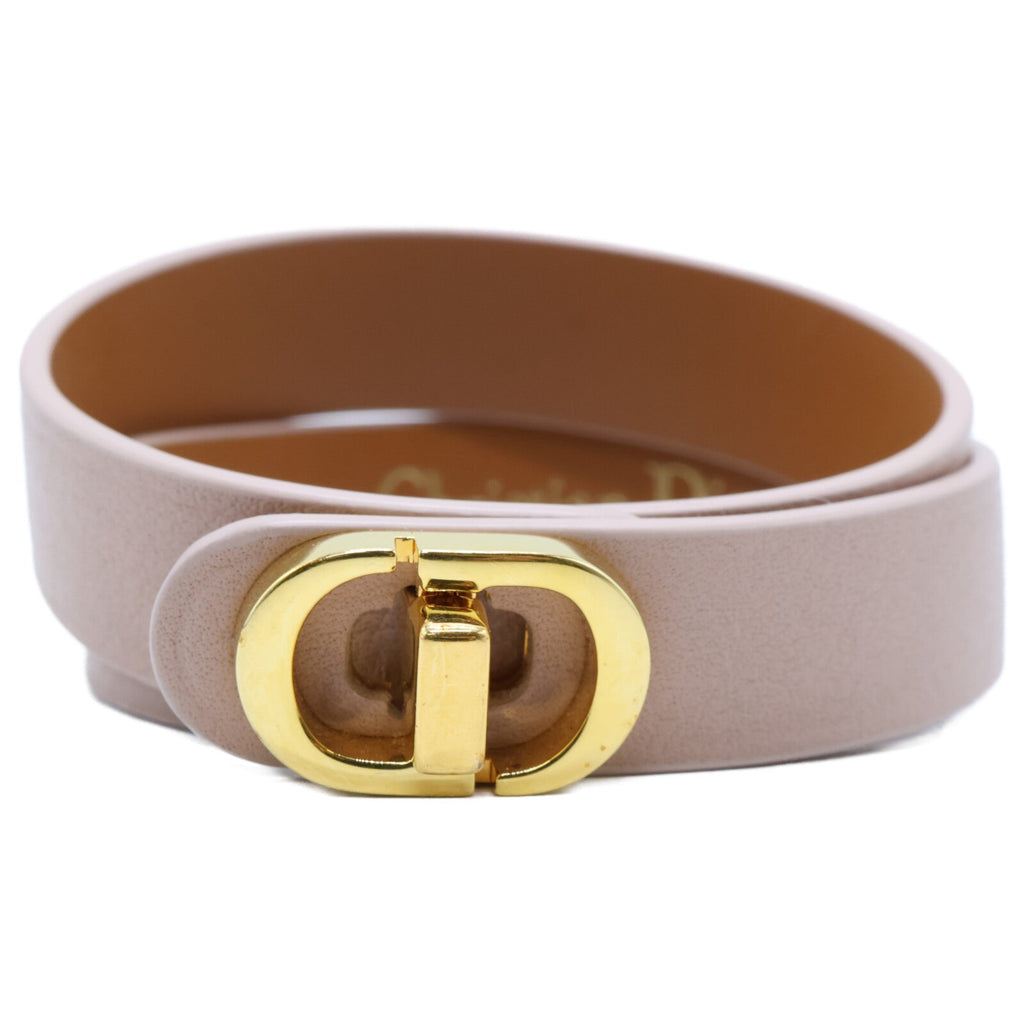 Charm Bracelet Leather Pink Beige