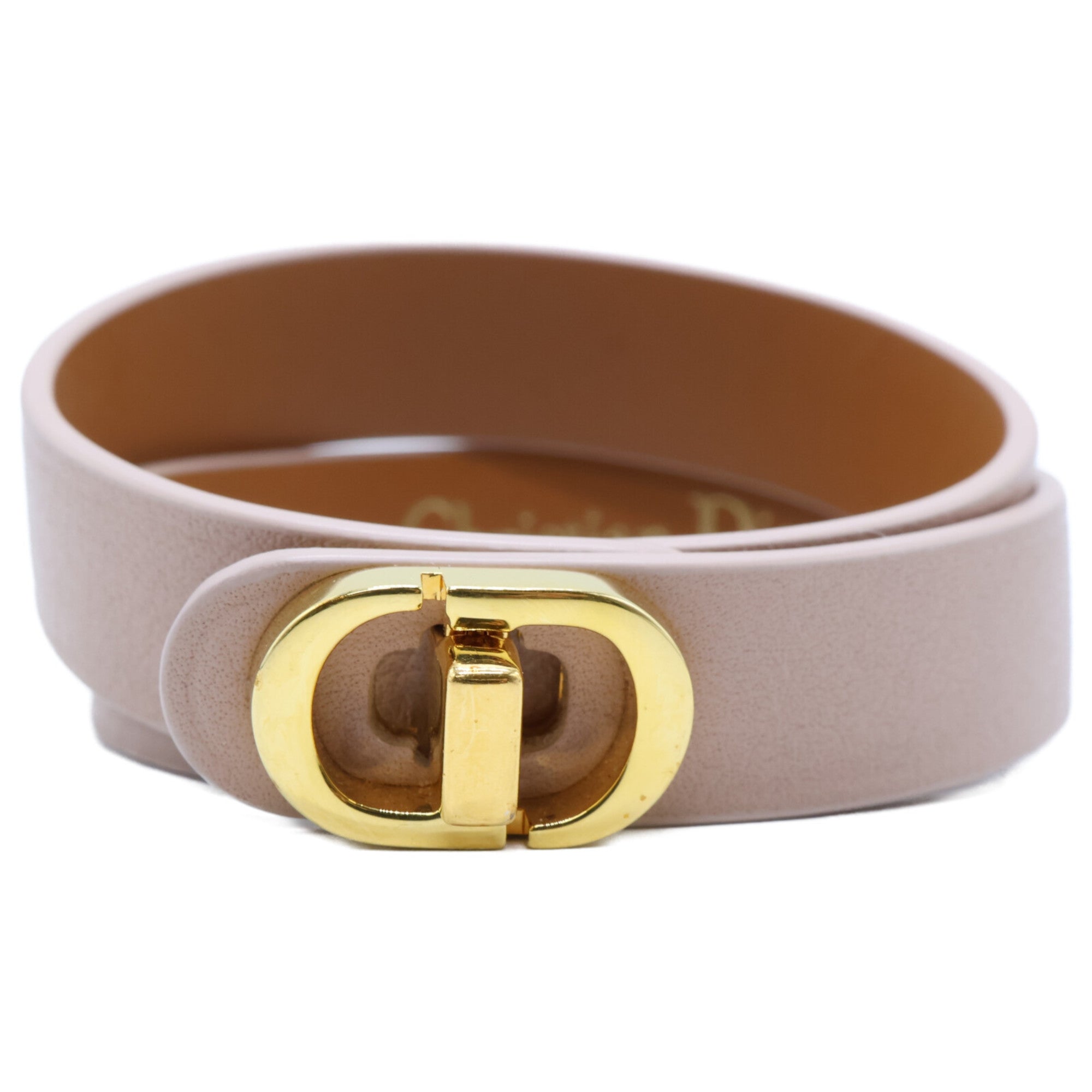 Charm Bracelet Leather Pink Beige