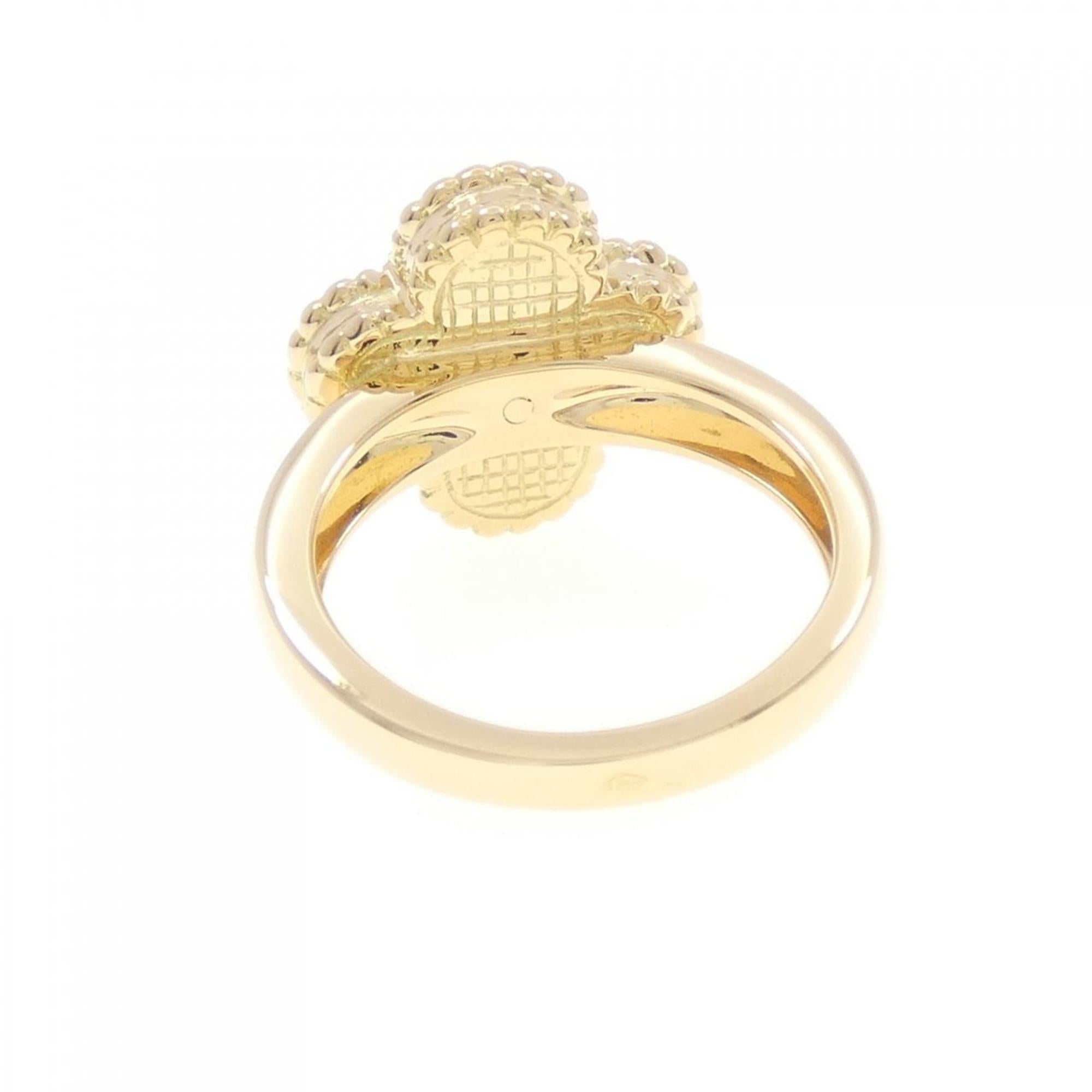 Vintage Alhambra Ring 18K Yellow Gold and Onyx