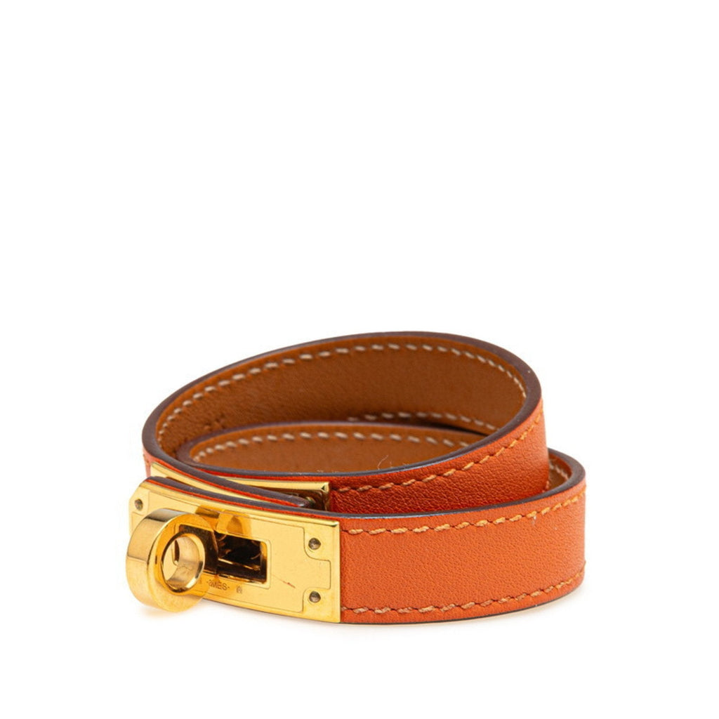 Kelly Bracelet Swift Leather Gold and Orange