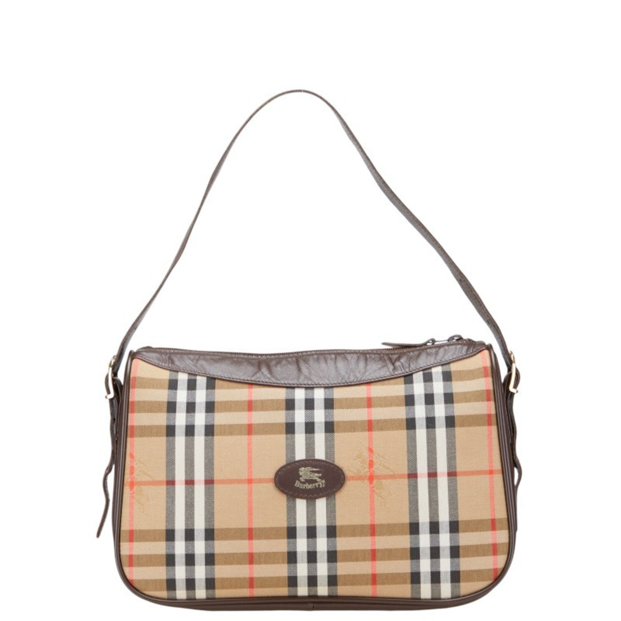 Front Pocket Crossbody Bag Vintage Check Canvas