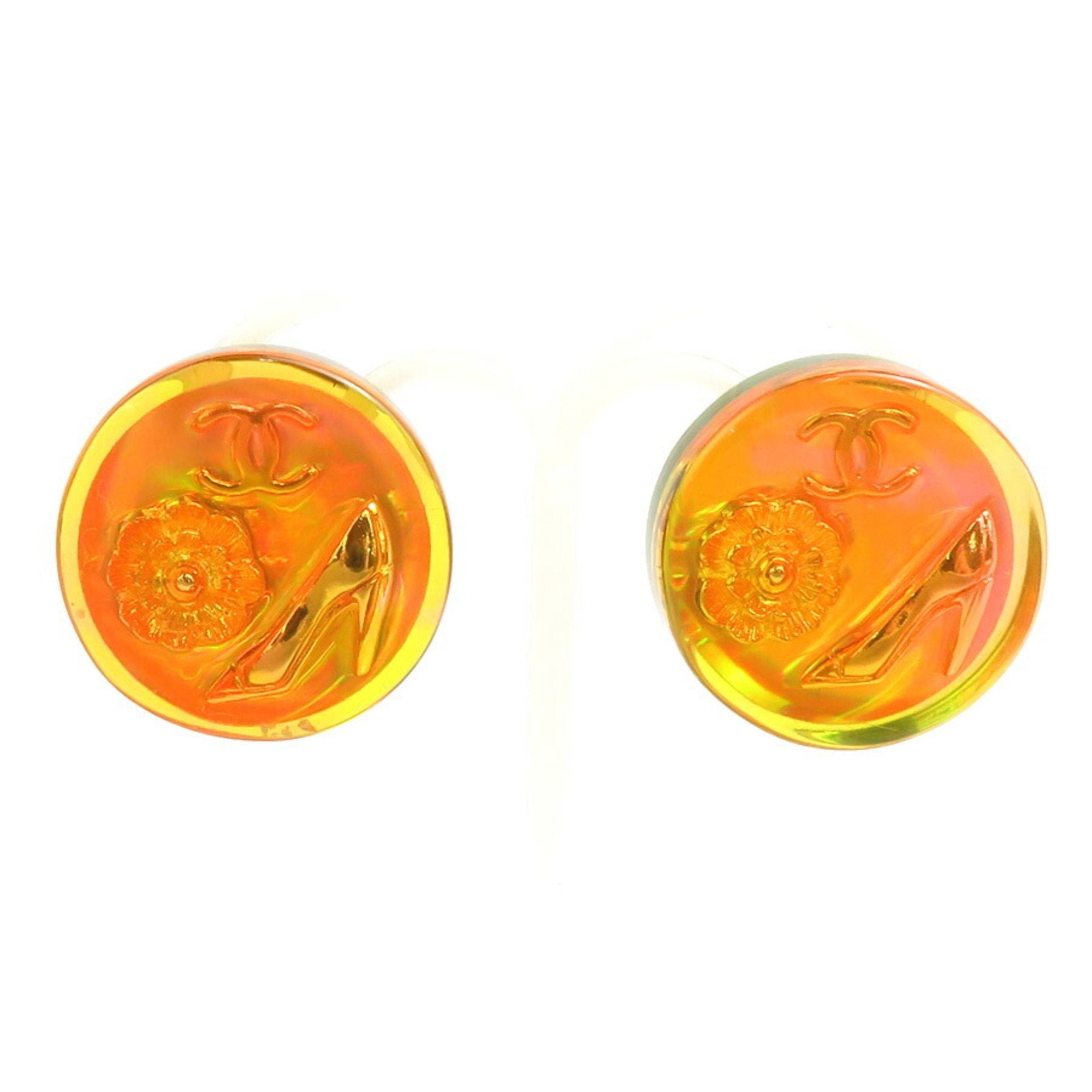 CC Logo Clip-On Earrings Gold-Tone Metal
