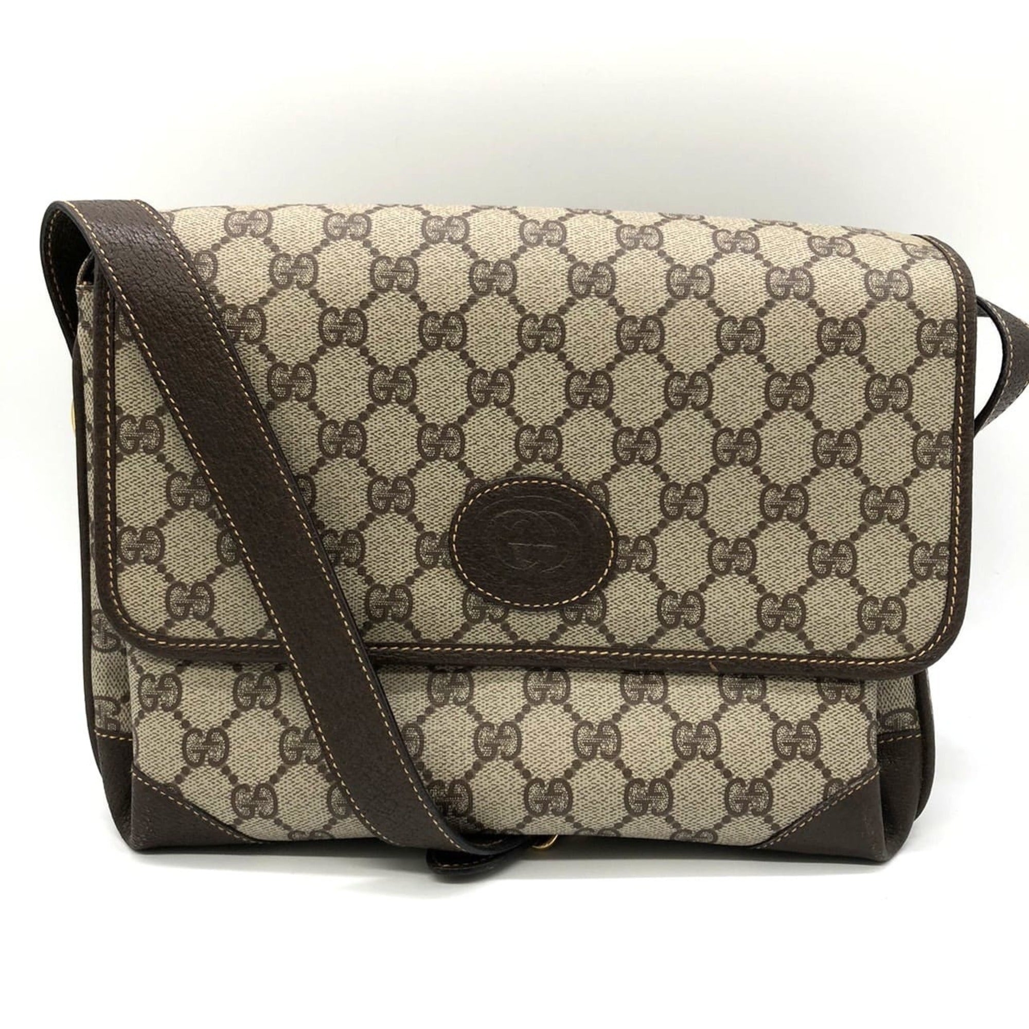 Flap Messenger Bag GG Coated Canvas Medium