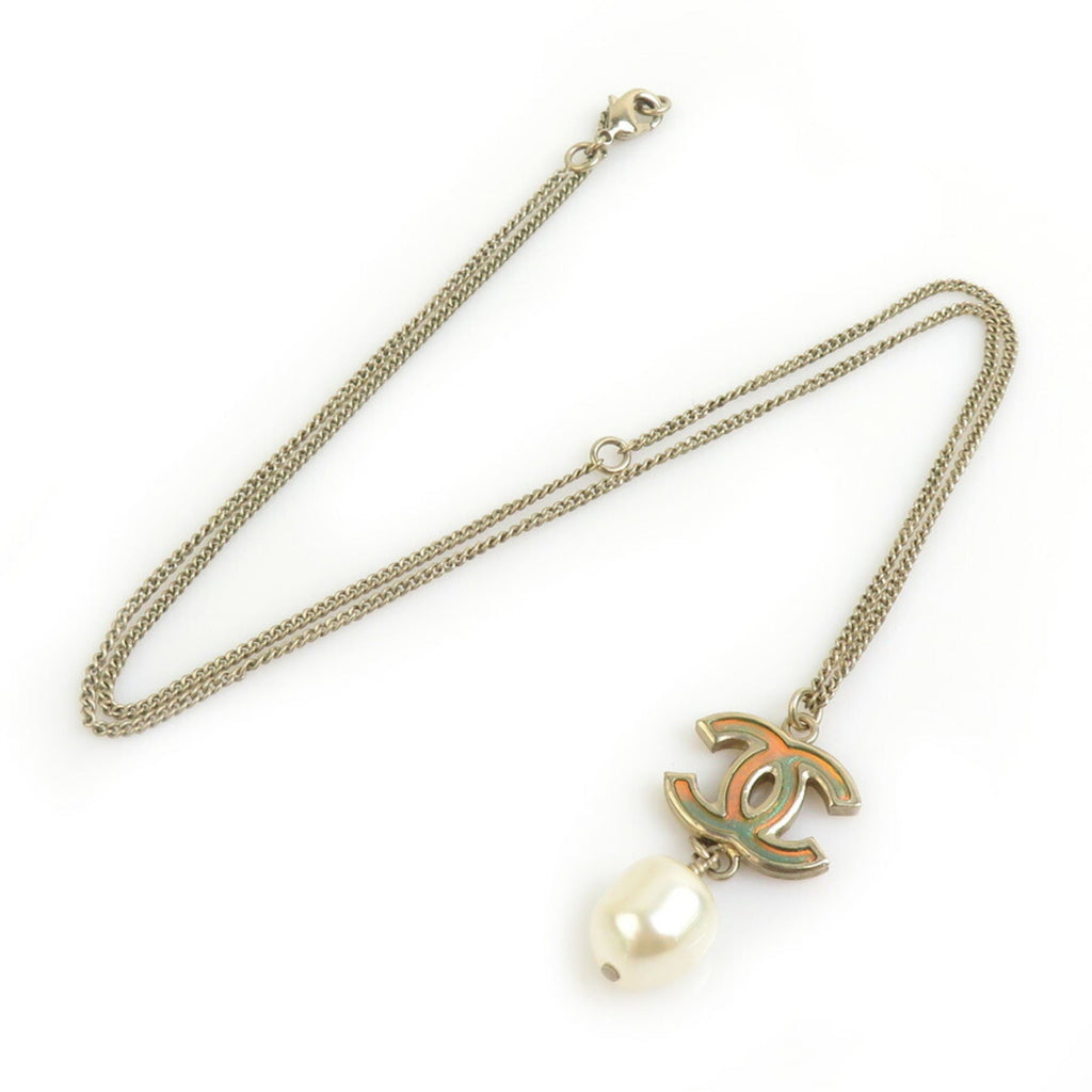 Pendant Necklace Metal and Artificial Pearl