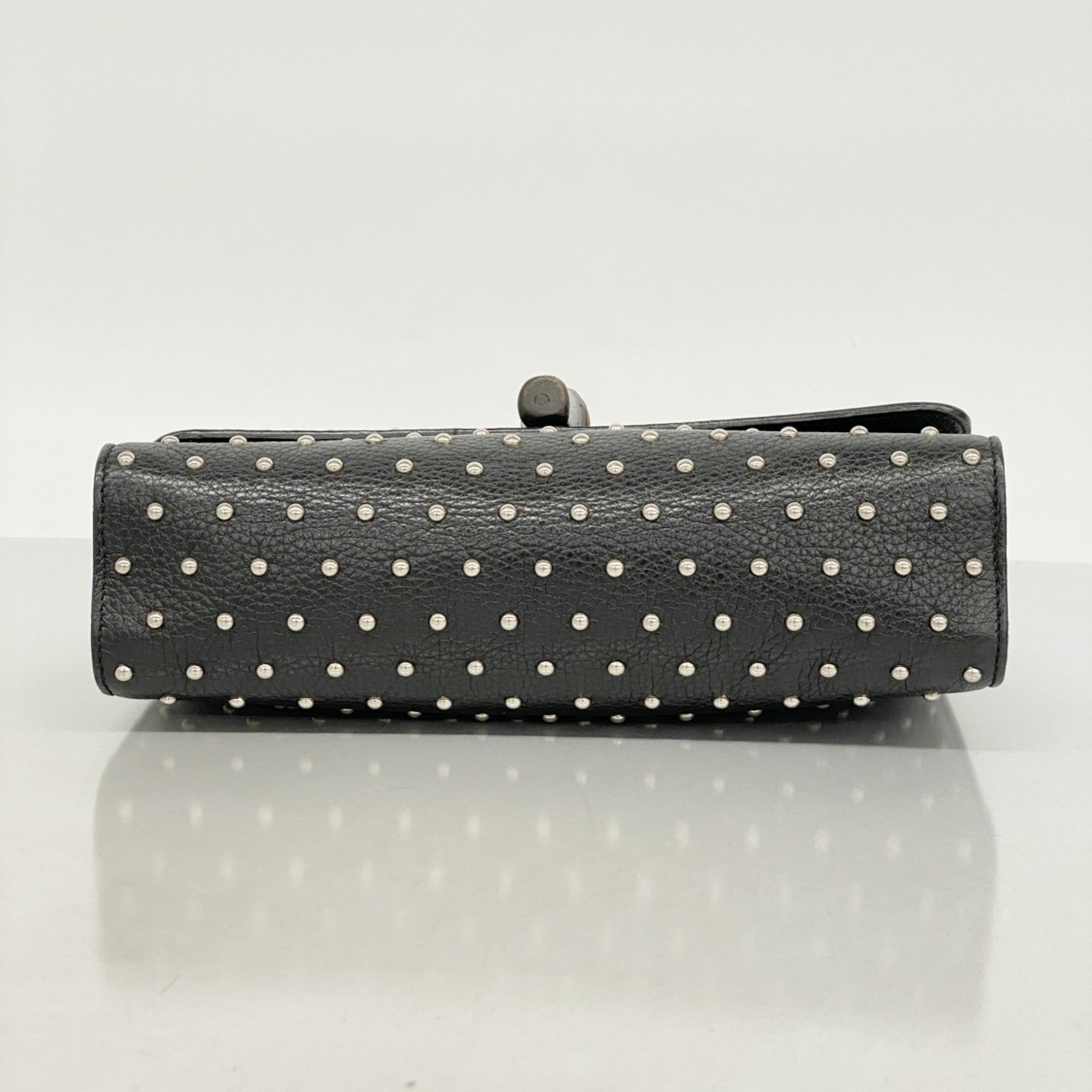 Miss Bamboo Shoulder Bag Studded Leather Medium