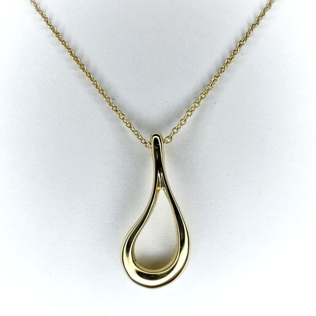 Teardrop Pendant Necklace 18K Yellow Gold