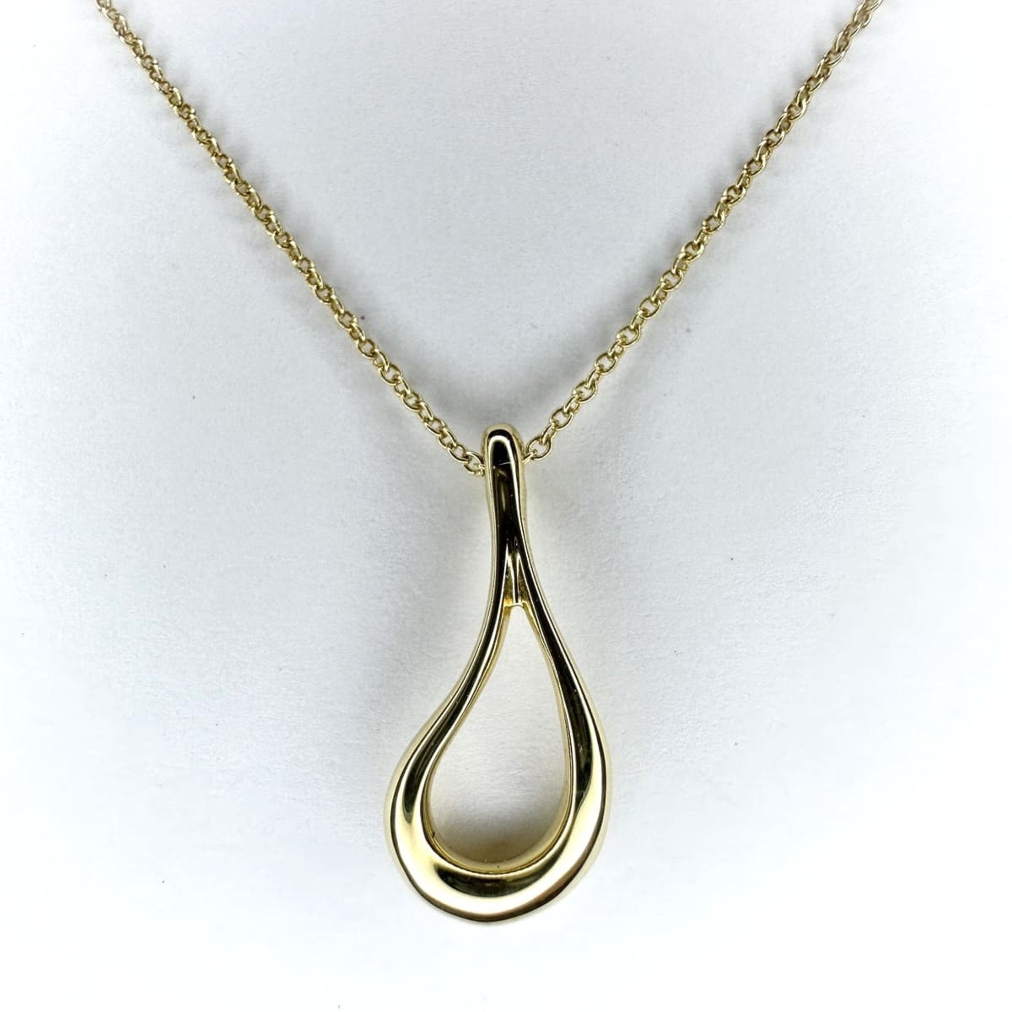 Teardrop Pendant Necklace 18K Yellow Gold