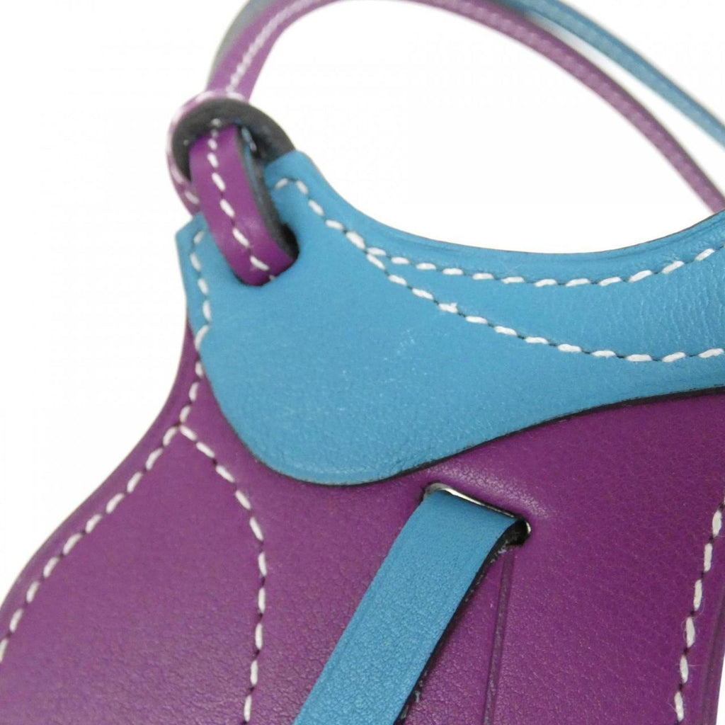 Paddock Cell Charm Swift Leather Purple and Turquoise Handbag Charm