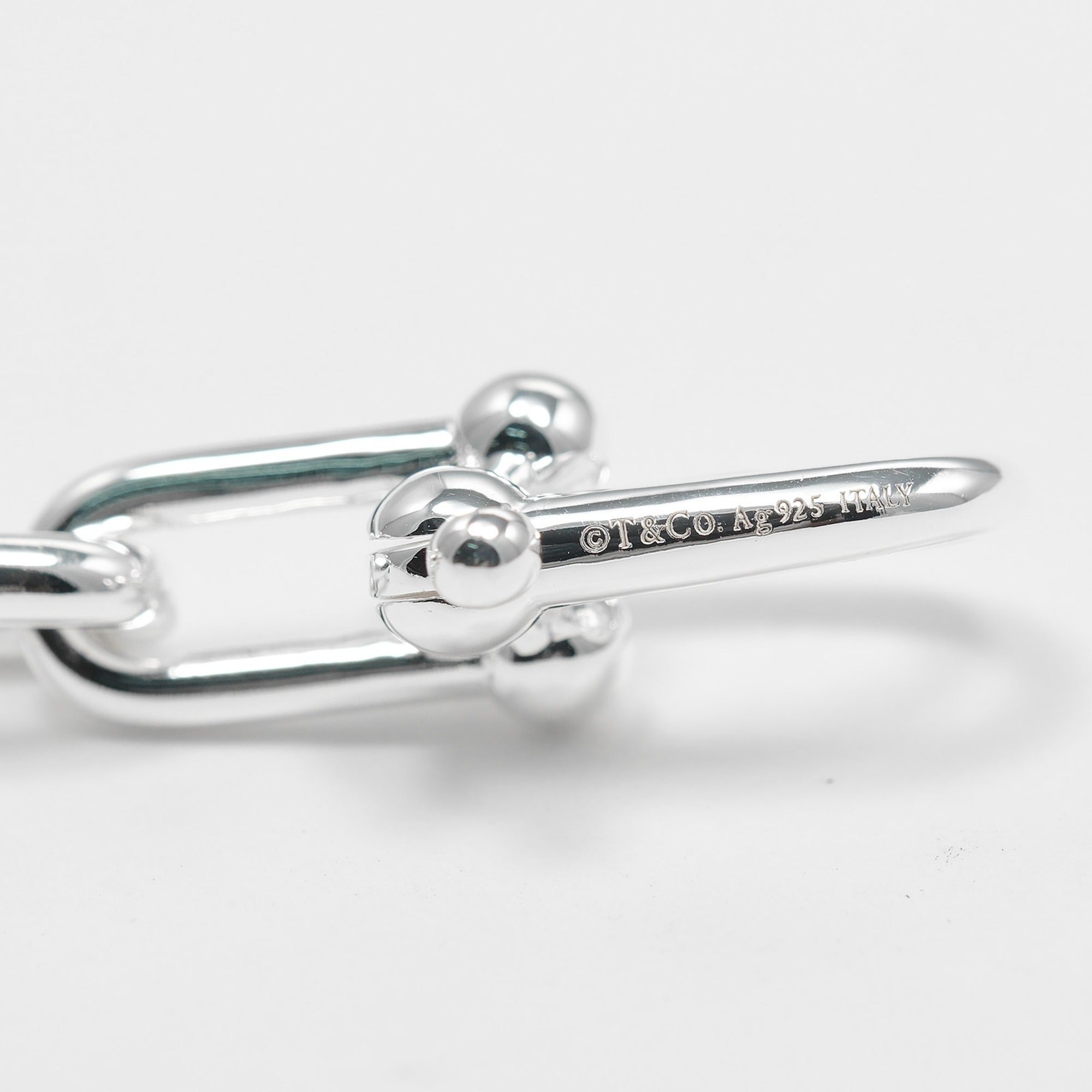 Hardware Graduated Link Pendant Necklace Sterling Silver