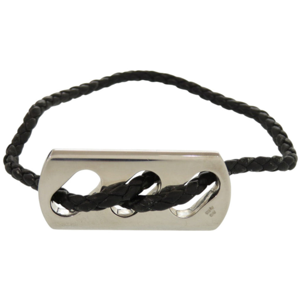 Leather Bracelet Sterling Silver