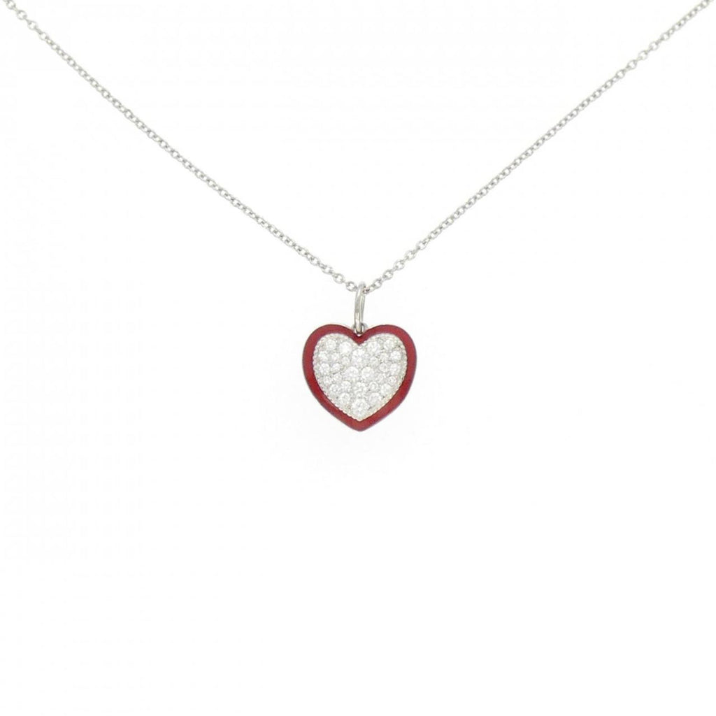 Heart Pendant Necklace Platinum with Diamond