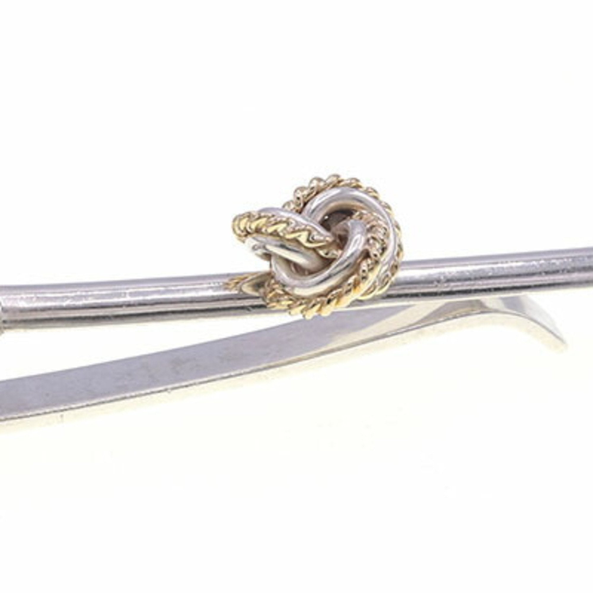 Twisted Knot Brooch Sterling Silver and 18K Yellow Gold