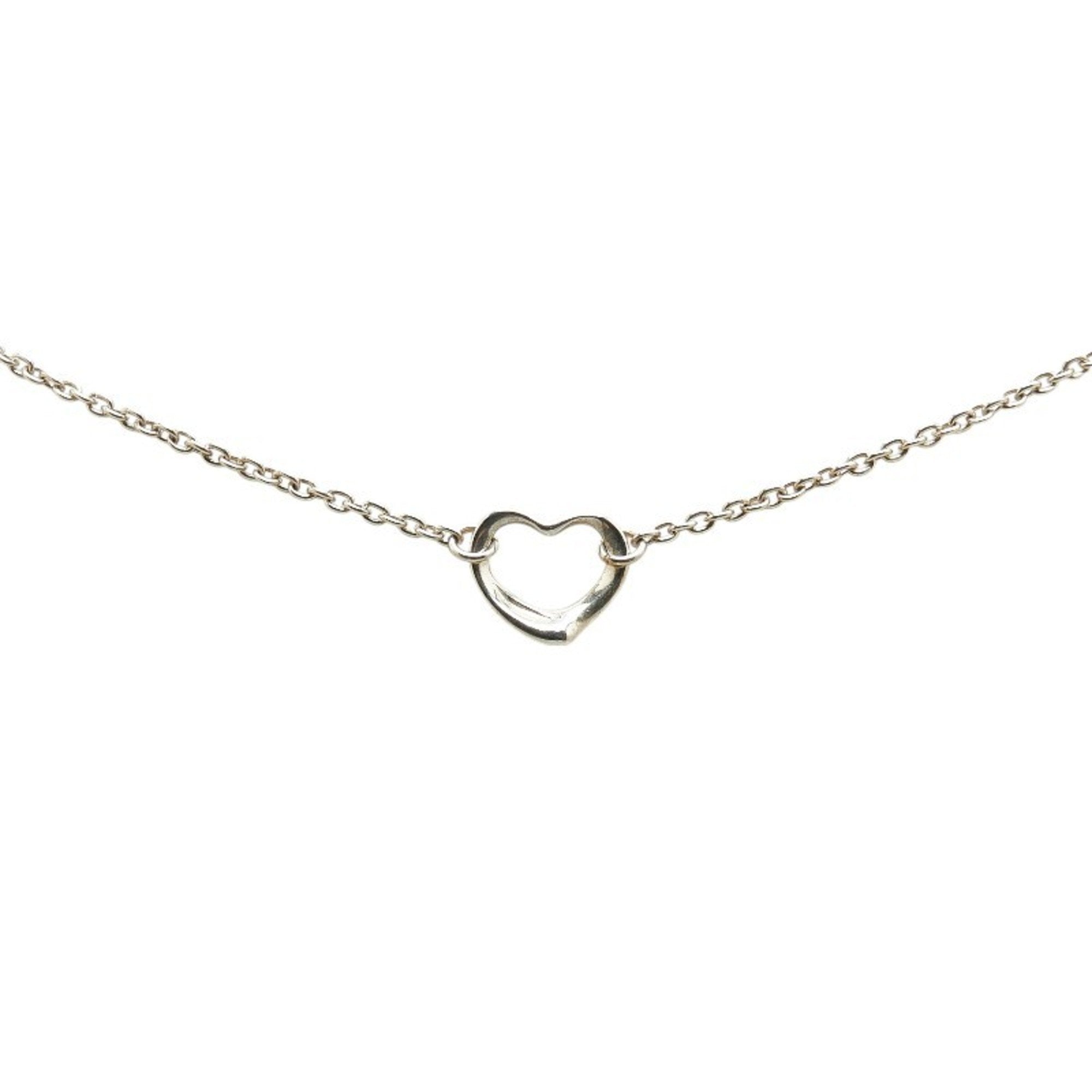Open Heart Pendant Necklace Sterling Silver 10.2mm