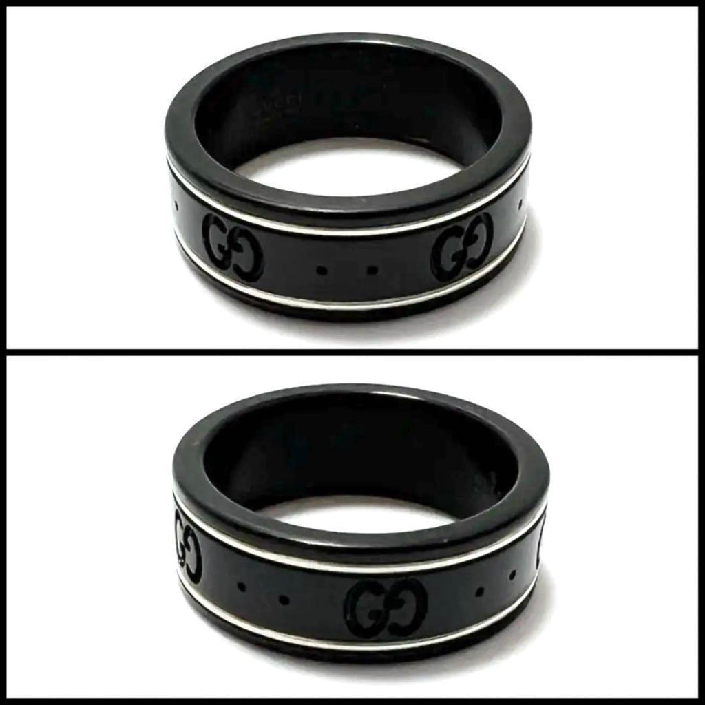 Band Ring Ceramic and 18K White Gold