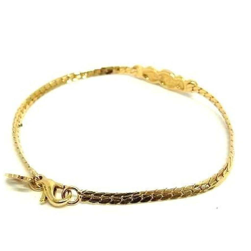 Charm Bracelet Gold Metal with Rhinestone