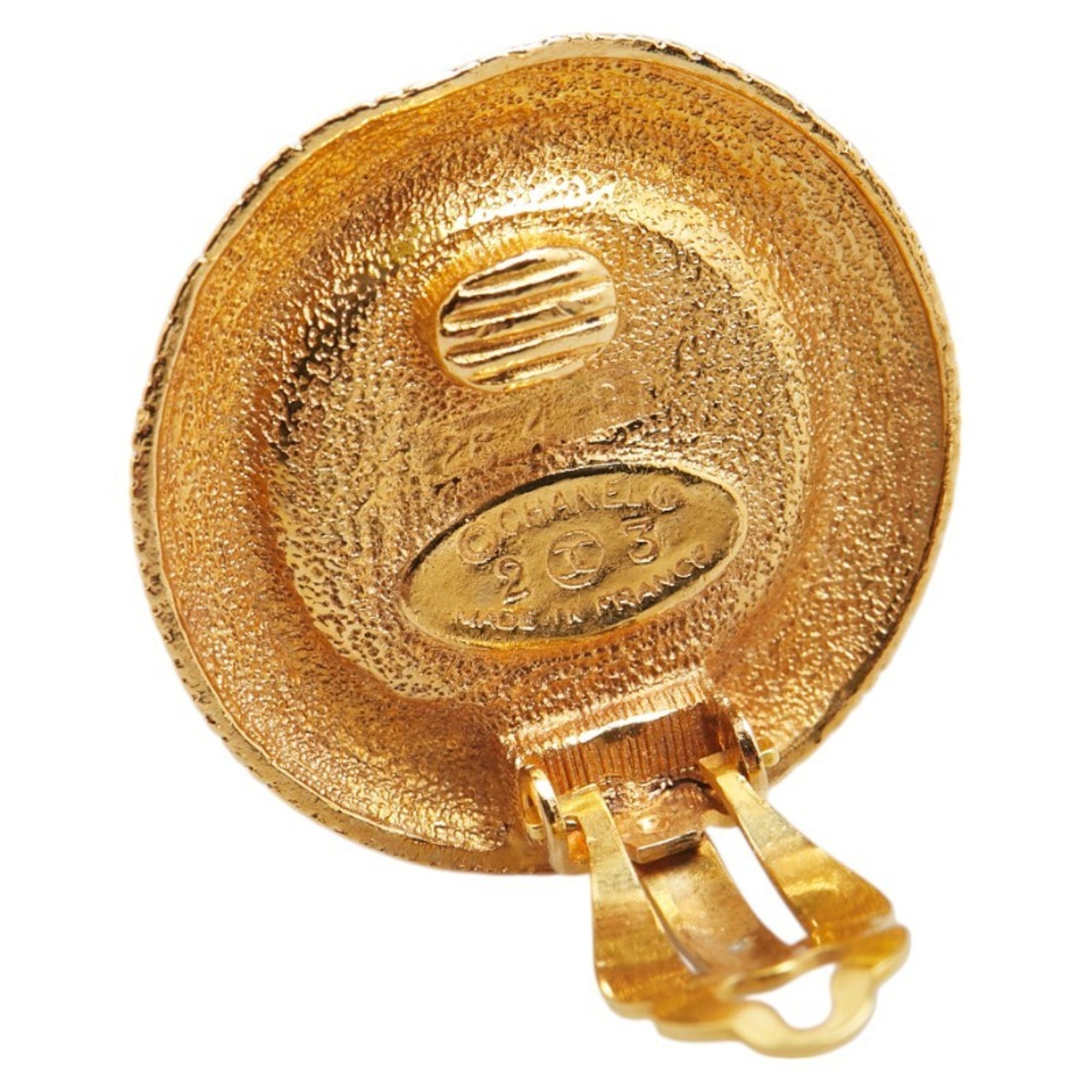 Earrings Pearl Gold-Tone Metal