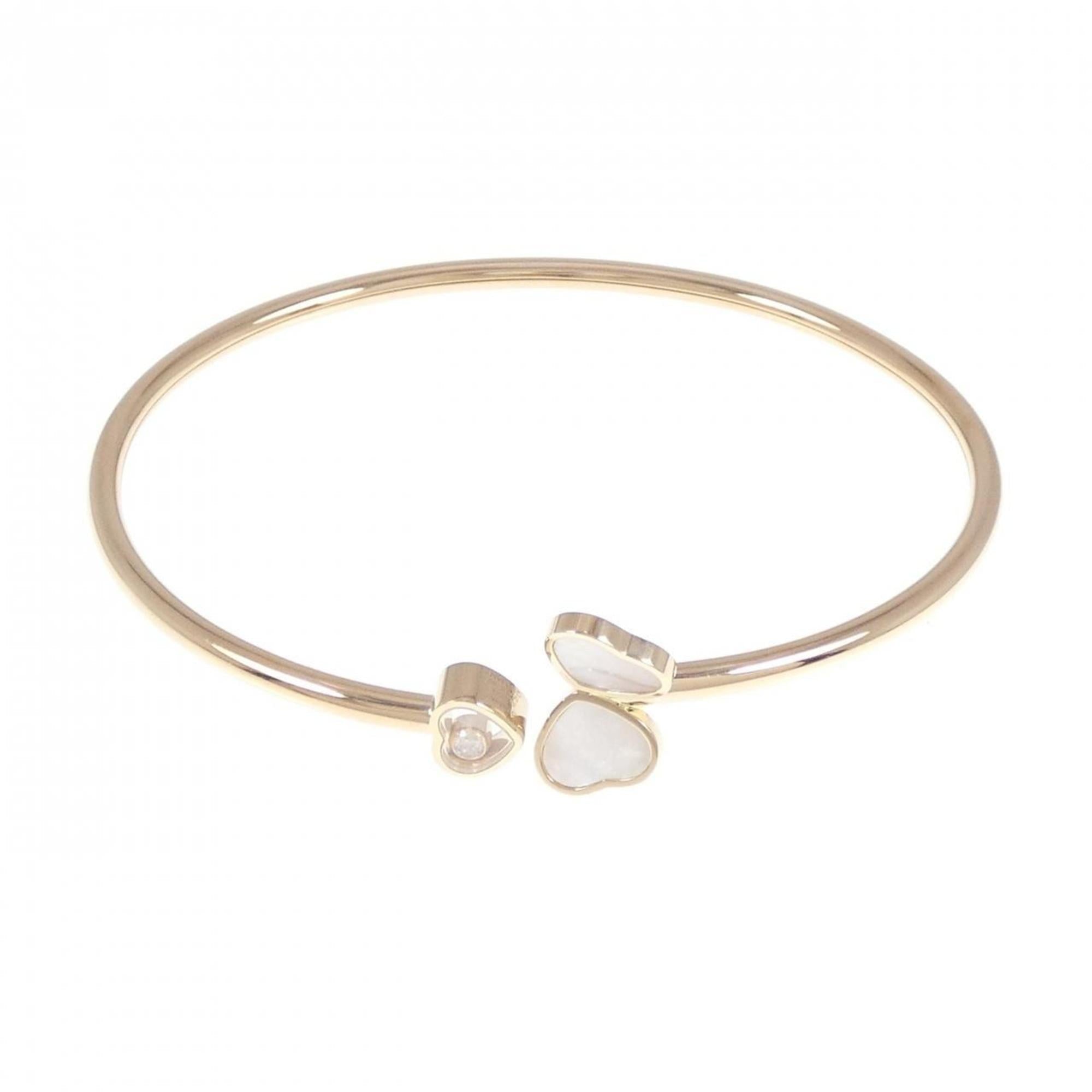 Happy Heart Wing Bangle 18K Rose Gold With Diamond and Mother of Pearl Bracelet