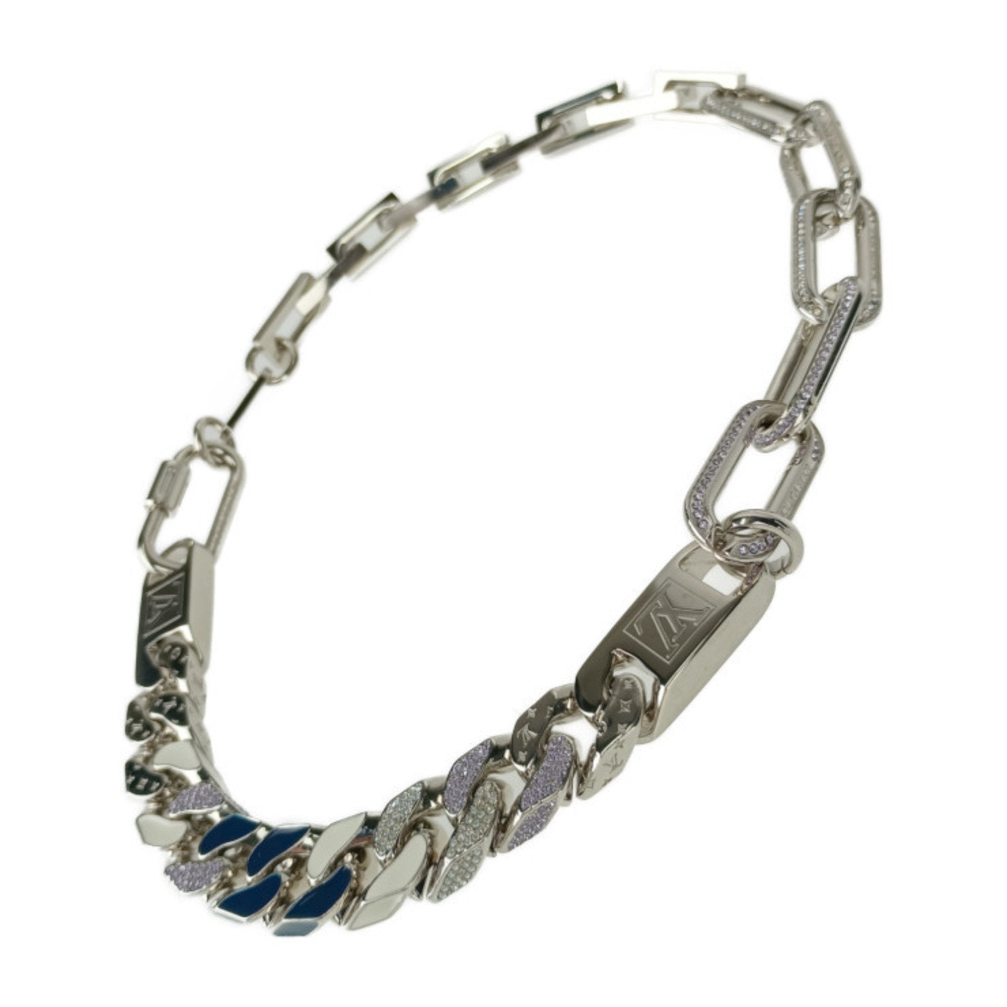 Pendant Necklace Metal and Rhinestone Multi-color and Silver