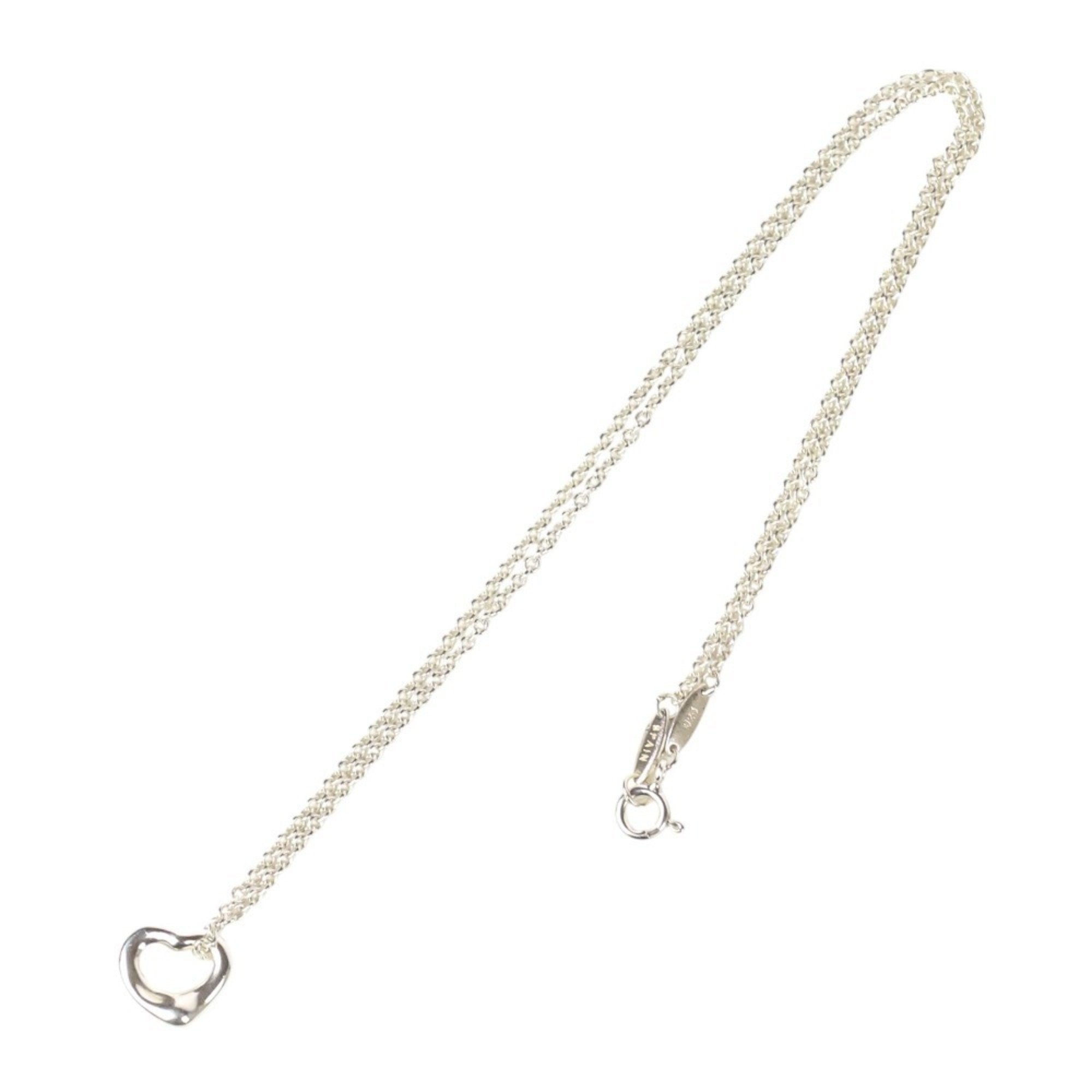 Open Heart Pendant Necklace Sterling Silver 10mm