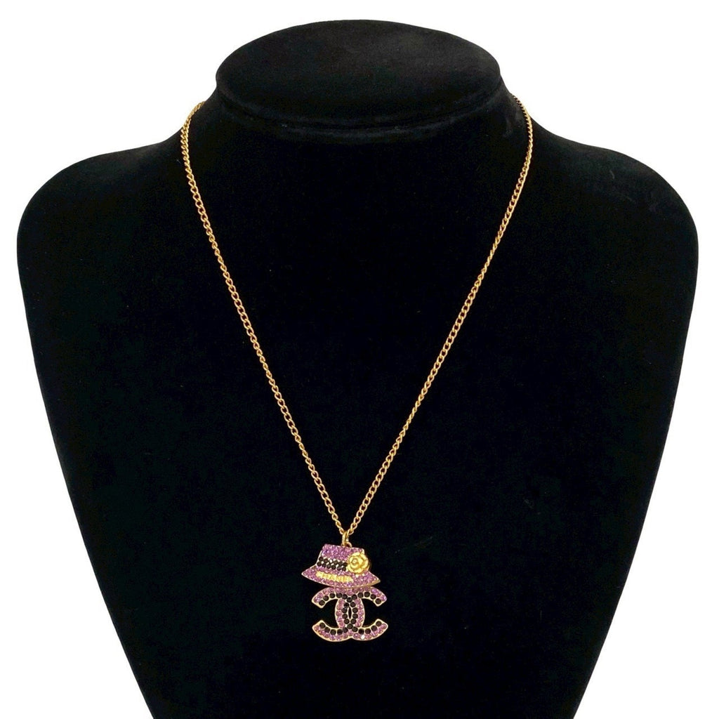 CC Logo Pendant Necklace Metal