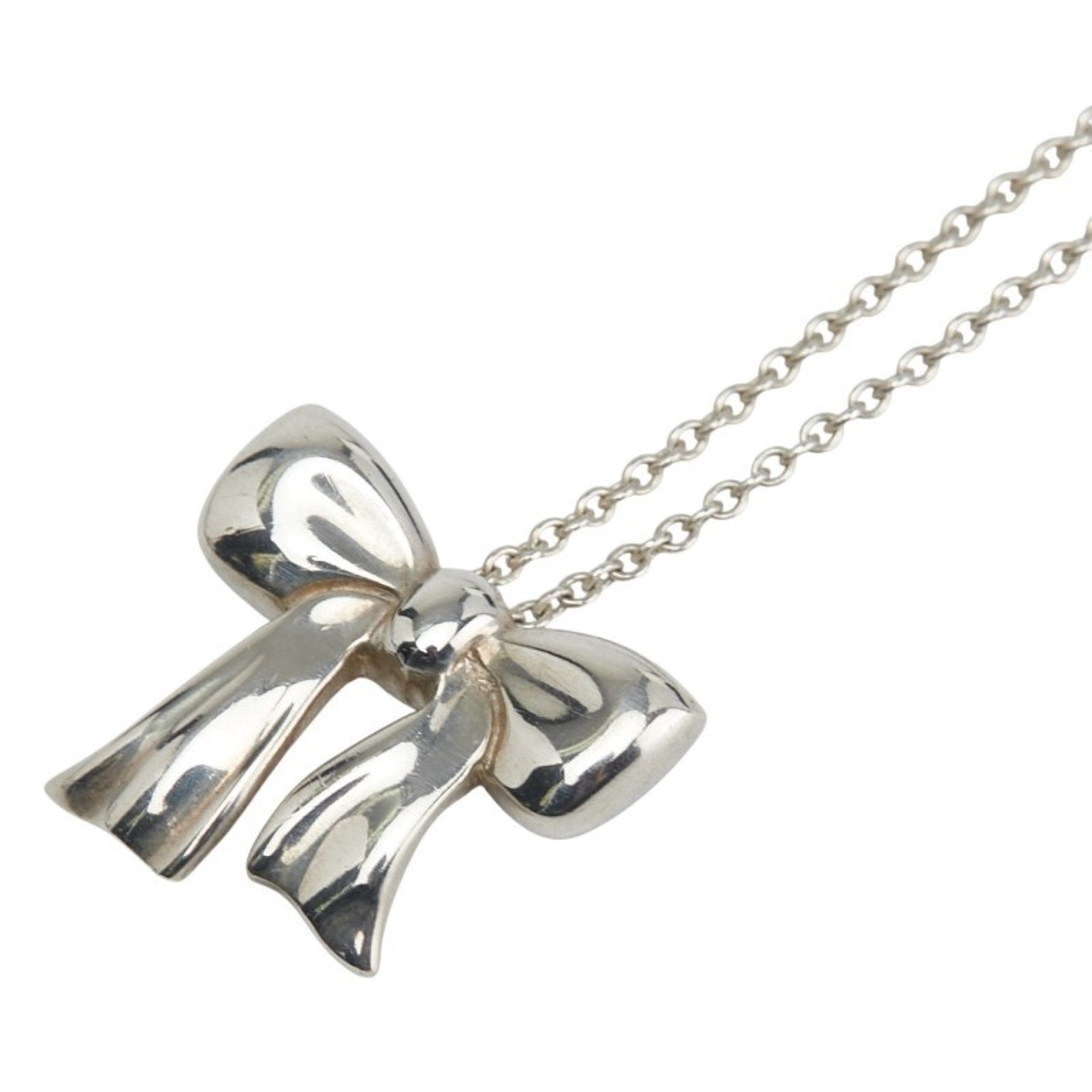 Ribbon Pendant Necklace Sterling Silver