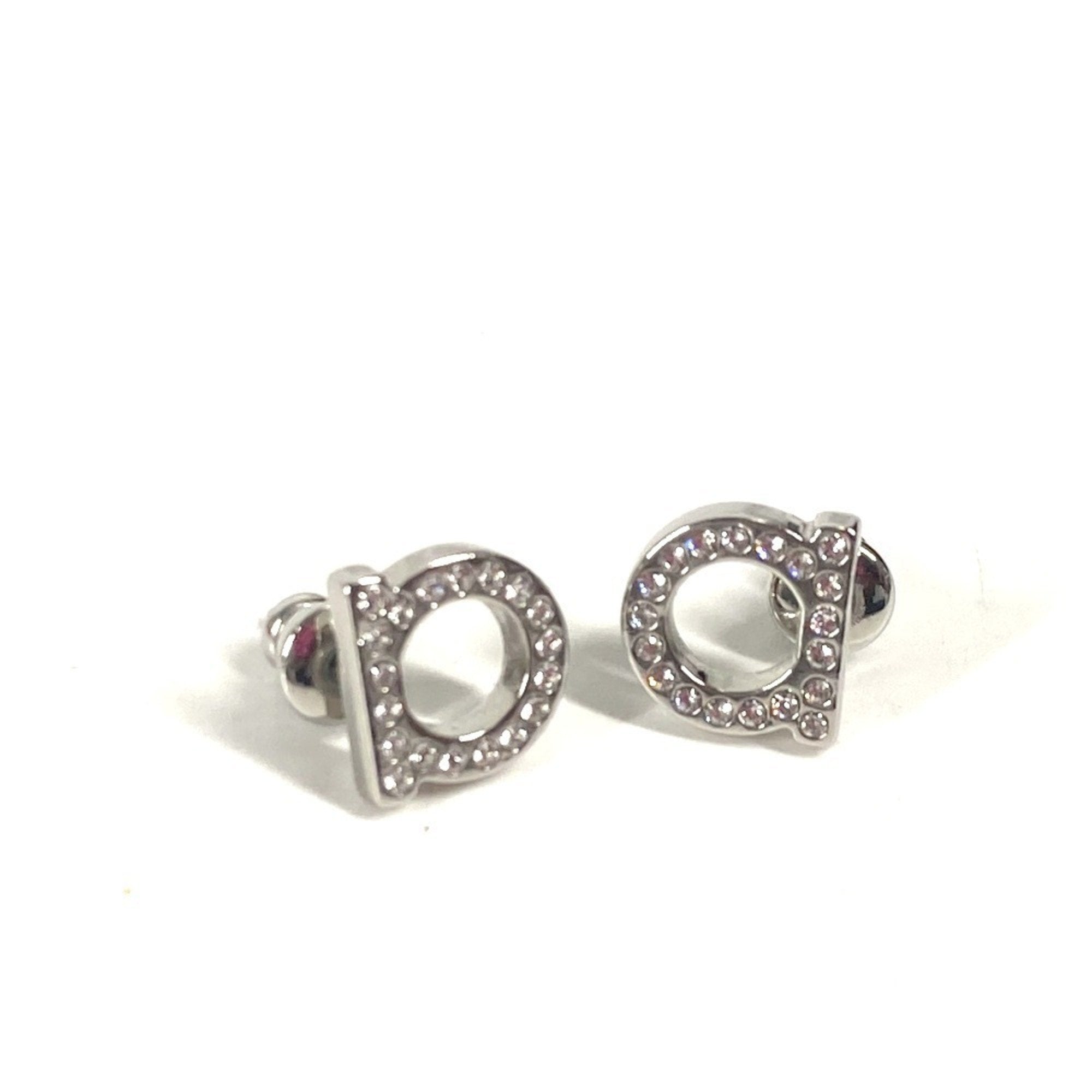 Earrings Rhinestone Silver-Tone Metal