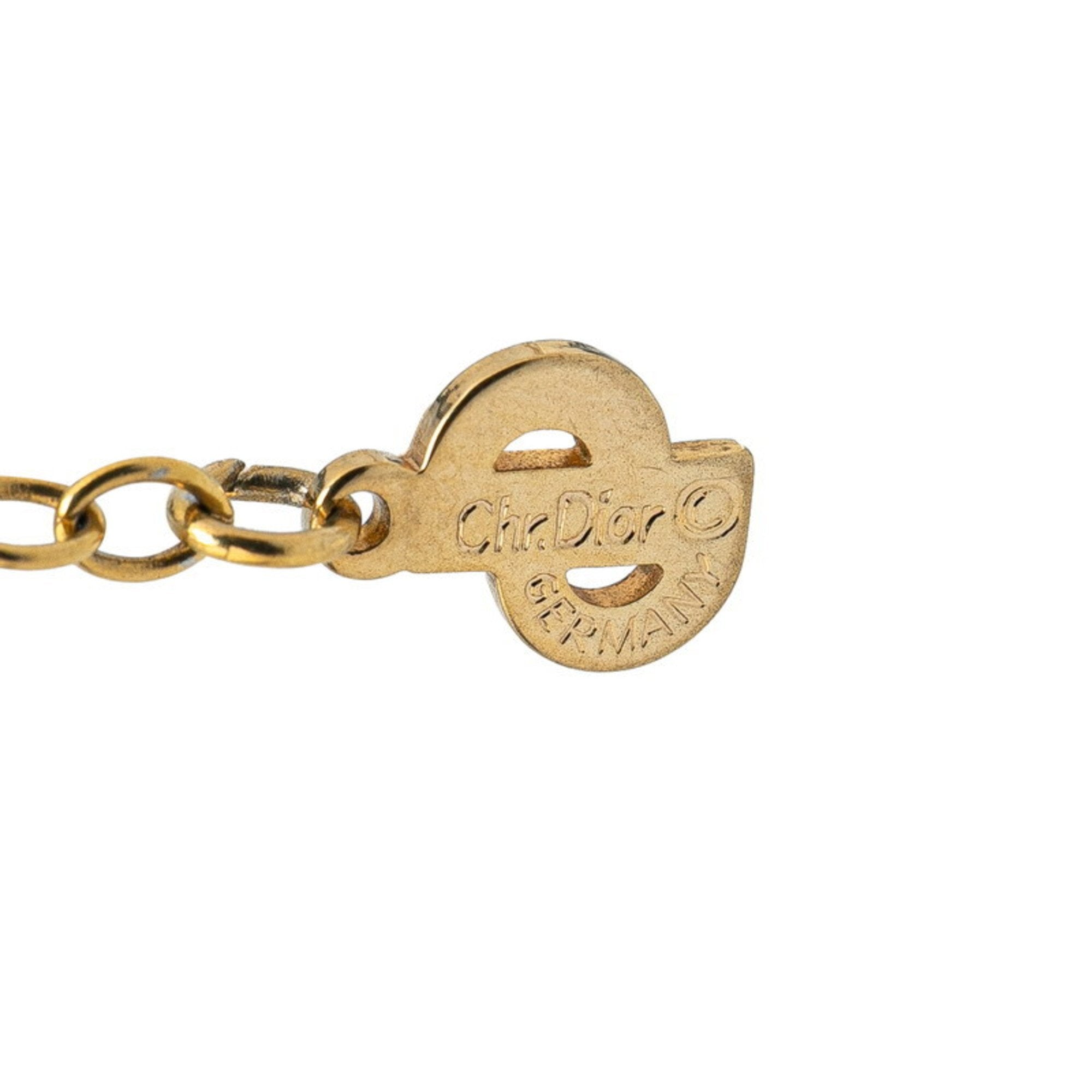 Pendant Necklace Gold with Rhinestone