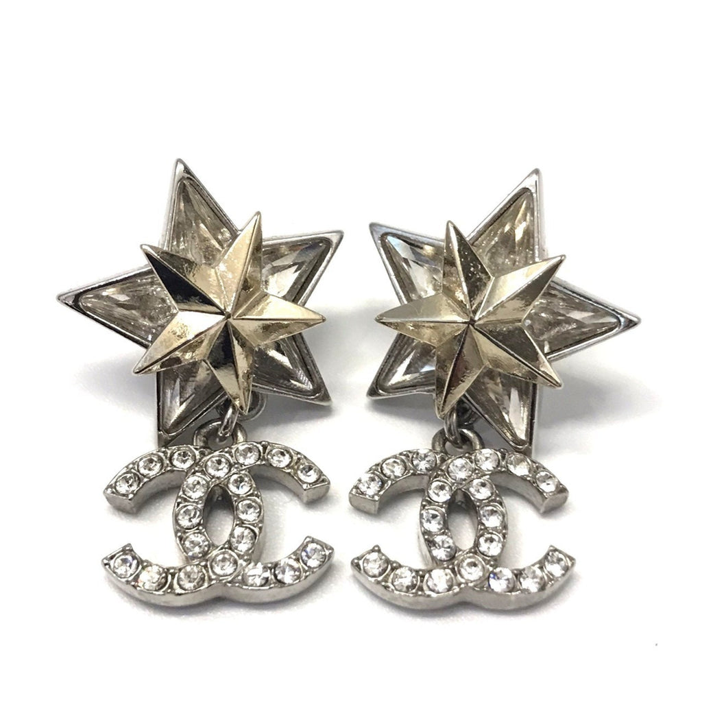 CC Logo Star Earrings Sterling Silver