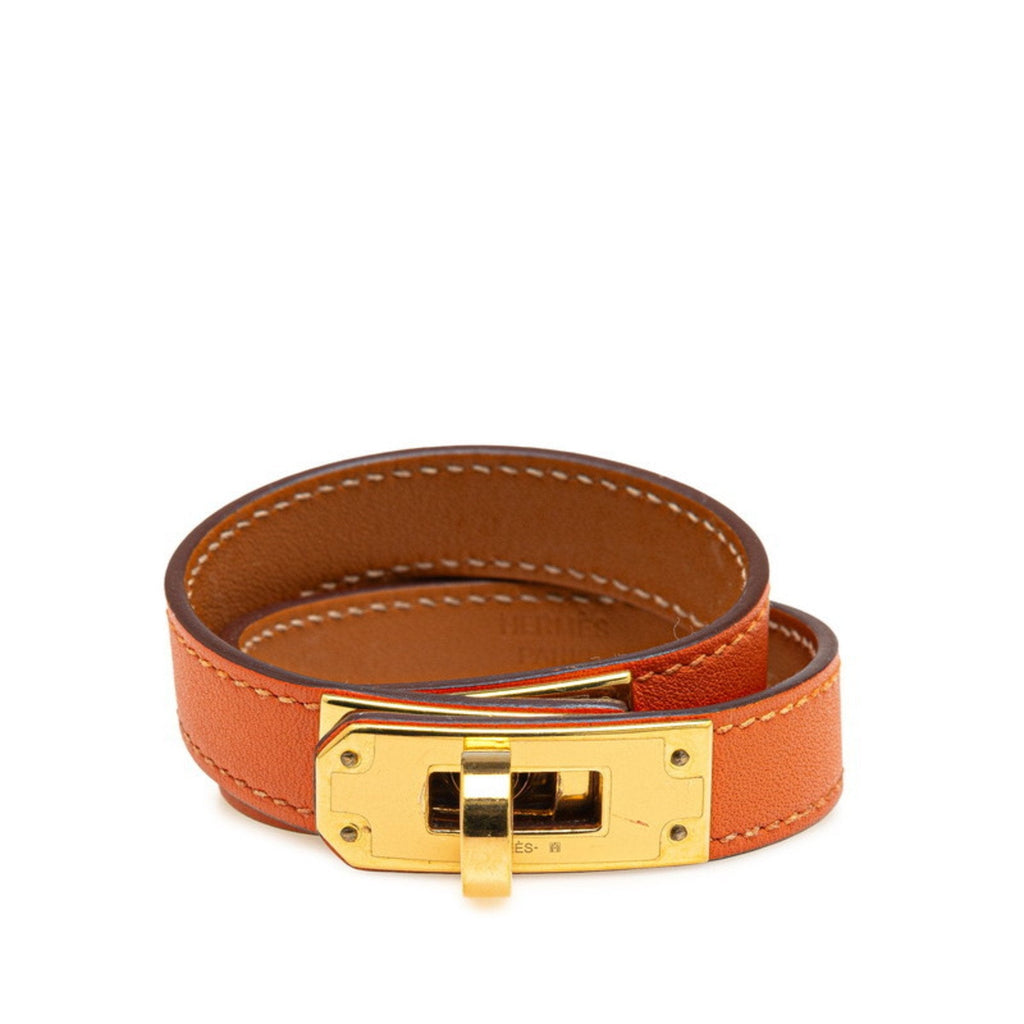 Kelly Bracelet Swift Leather Gold and Orange