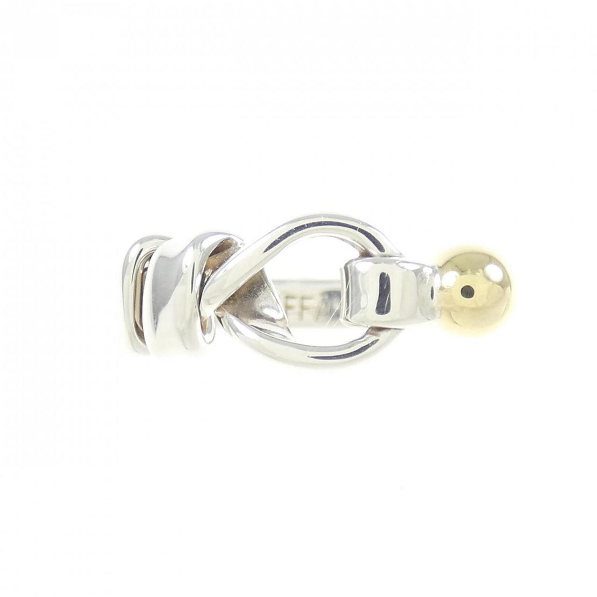 Flatwire Love Knot Ring Sterling Silver and 18K Yellow Gold