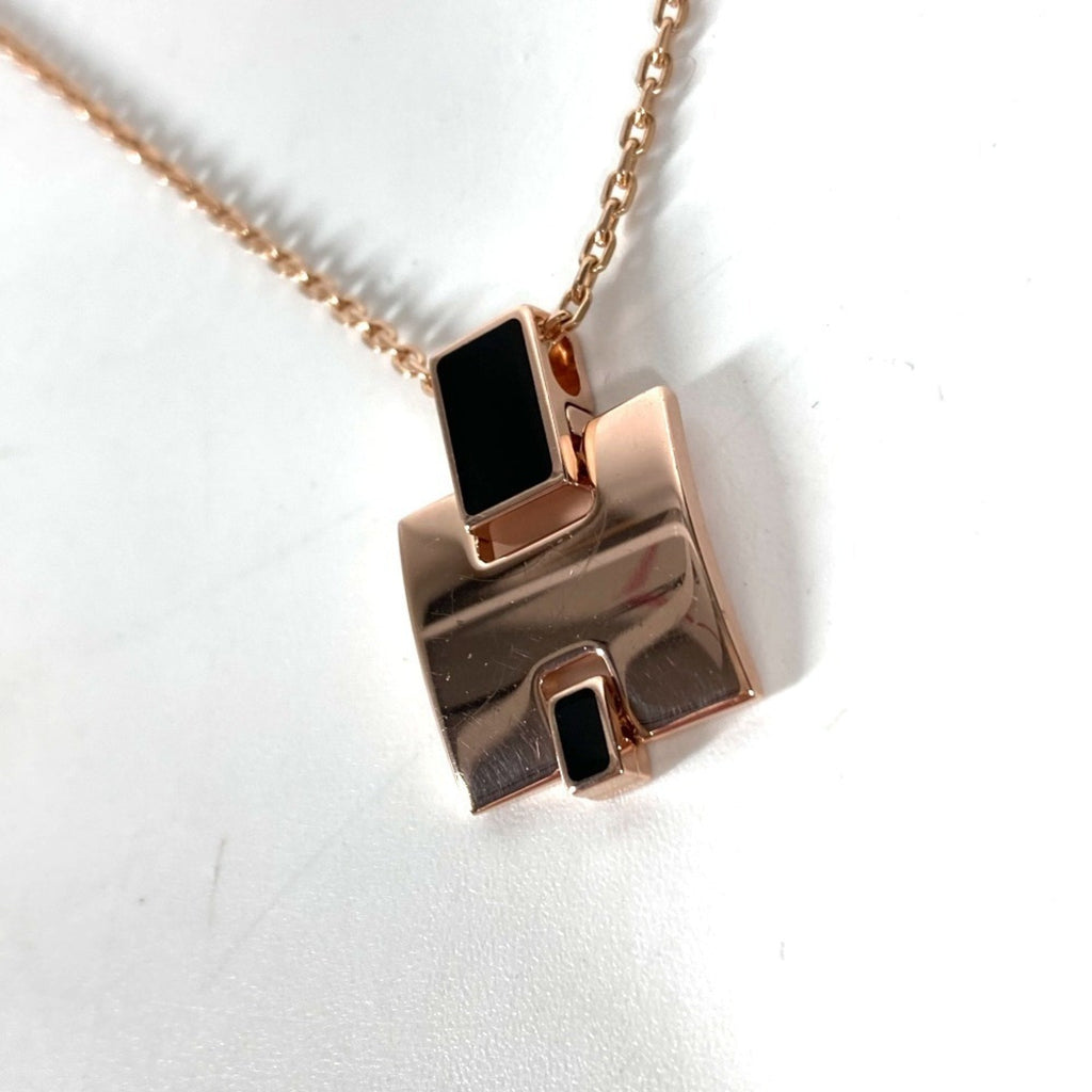Eileen Pendant Necklace Metal Black and Pink Gold