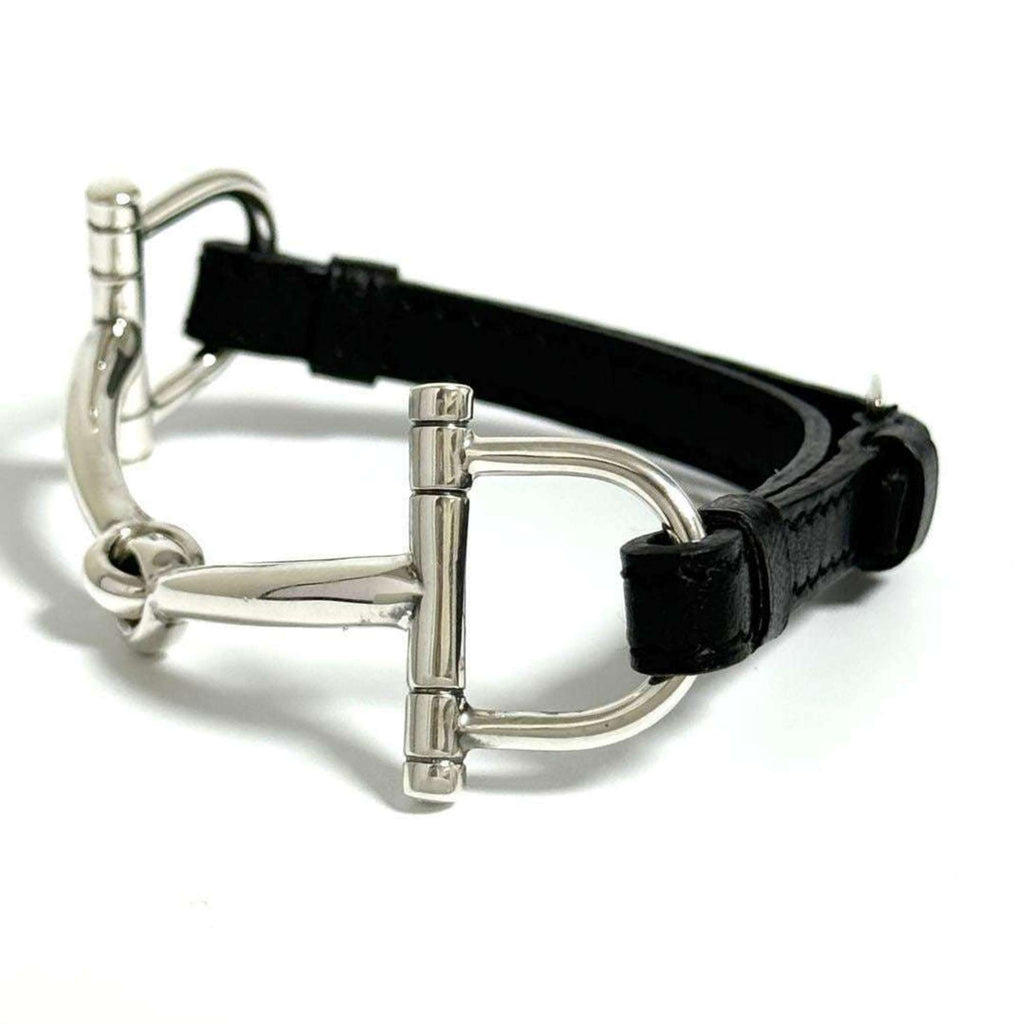 Horsebit Bracelet Leather and Sterling Silver