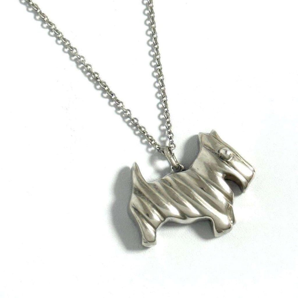 Dog Pendant Necklace Sterling Silver