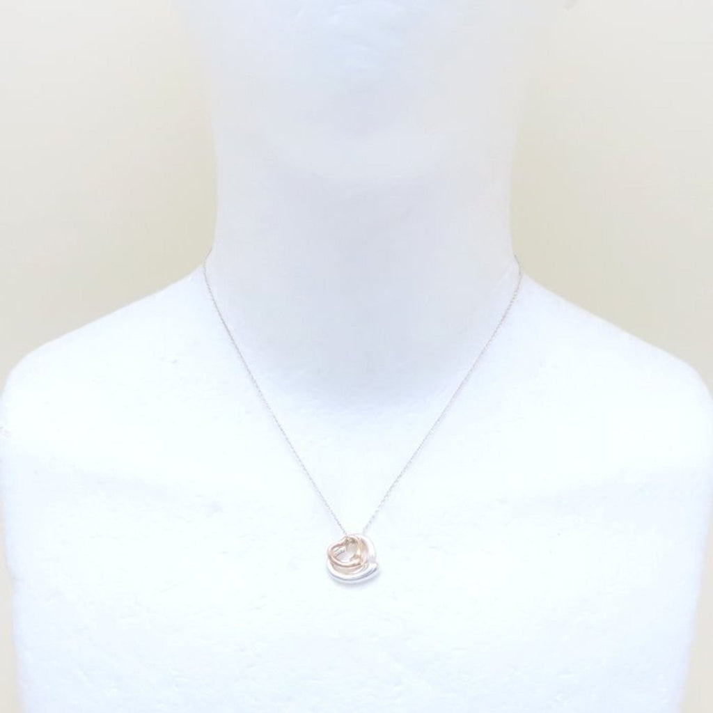 Elsa Peretti Pendant Necklace Sterling Silver with 18K Rose Gold 14.3mm